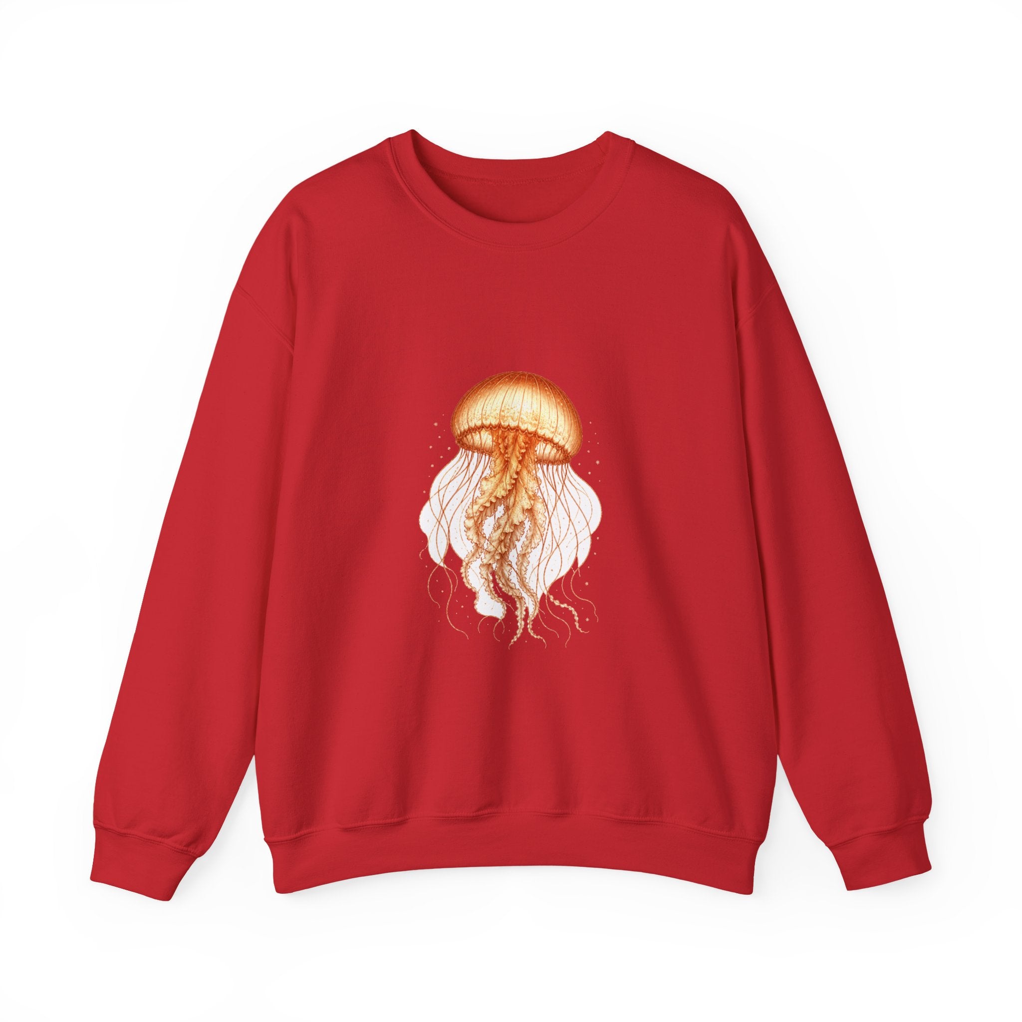 Matching Couple Sweatshirt - Octopus & Jellyfish Matching Couple Comfort Colors Crew Vintage Art His Hers Honeymoon Gift - Design B