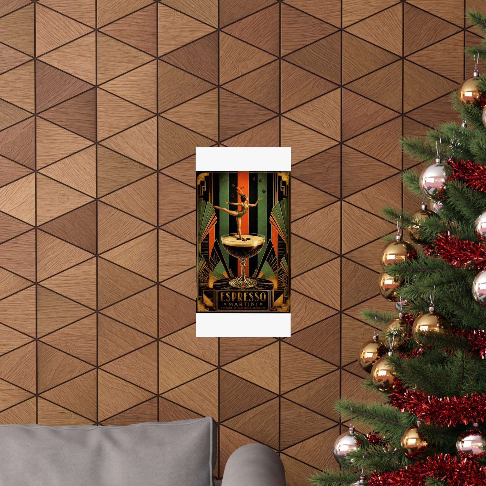 Espresso Martini Acrobat Wall Art Poster 24×36 Art Deco Bar Area Decor Maximalist Print