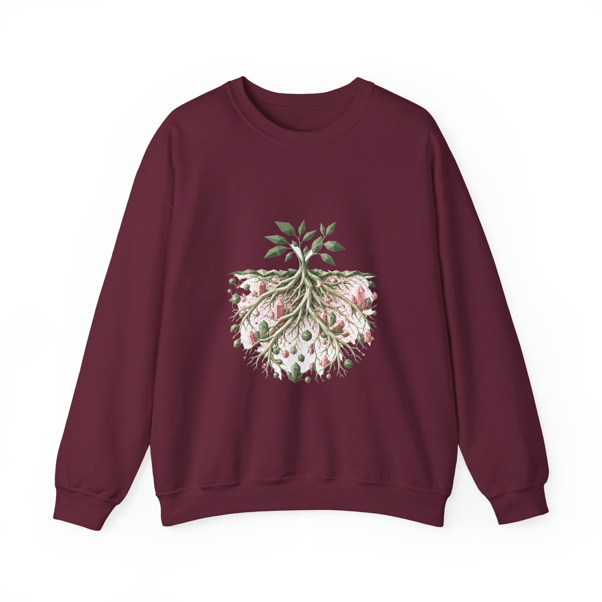Matching Couple Sweatshirt - Ancient Oak & Deep Roots Matching Couple Crewneck Sweatshirt Geometric Art His Hers Couple Gift - Design B