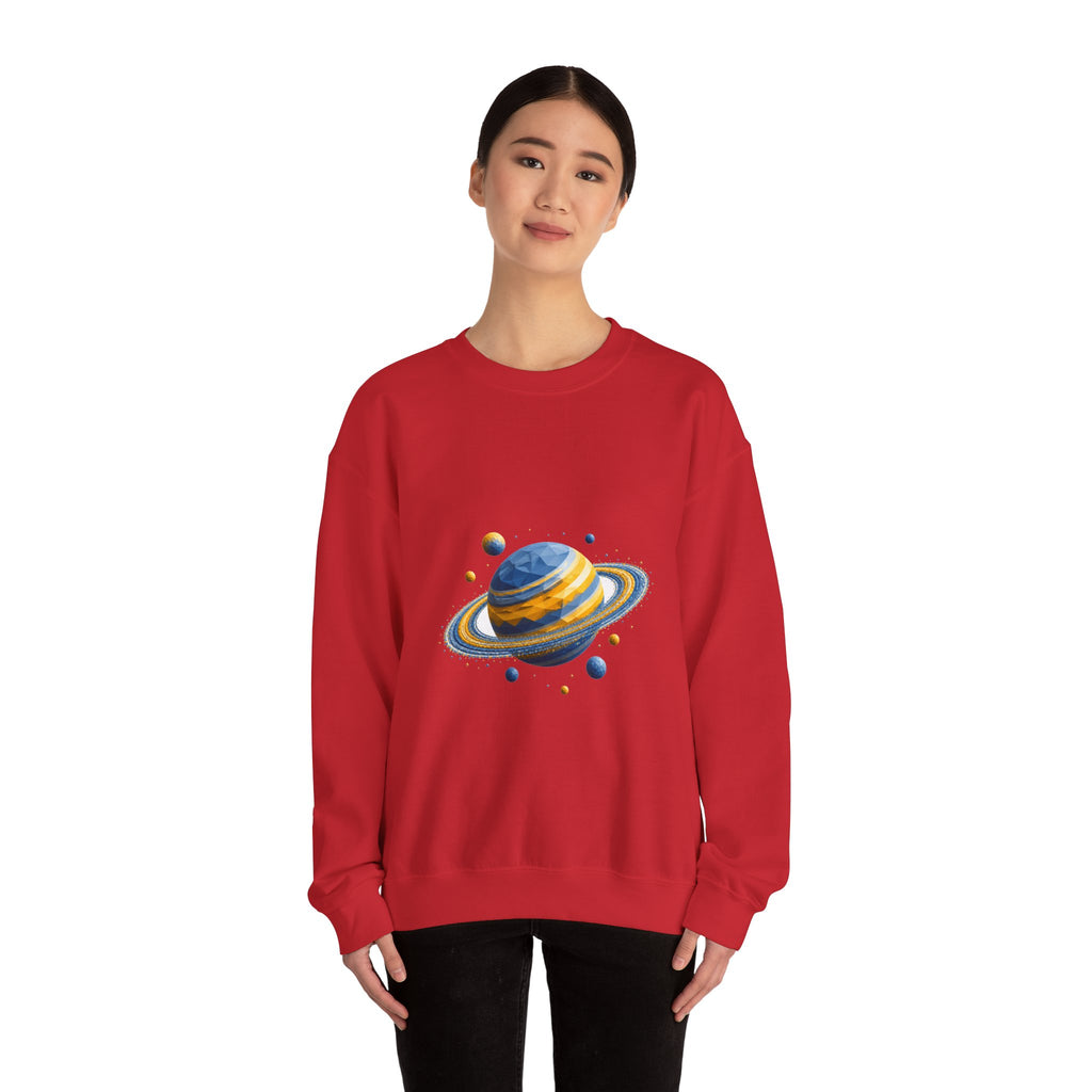Matching Couple Sweatshirt - Astronaut & Planet Matching Couple Comfort Colors Crew Geometric Art His Hers Love Gift - Design B