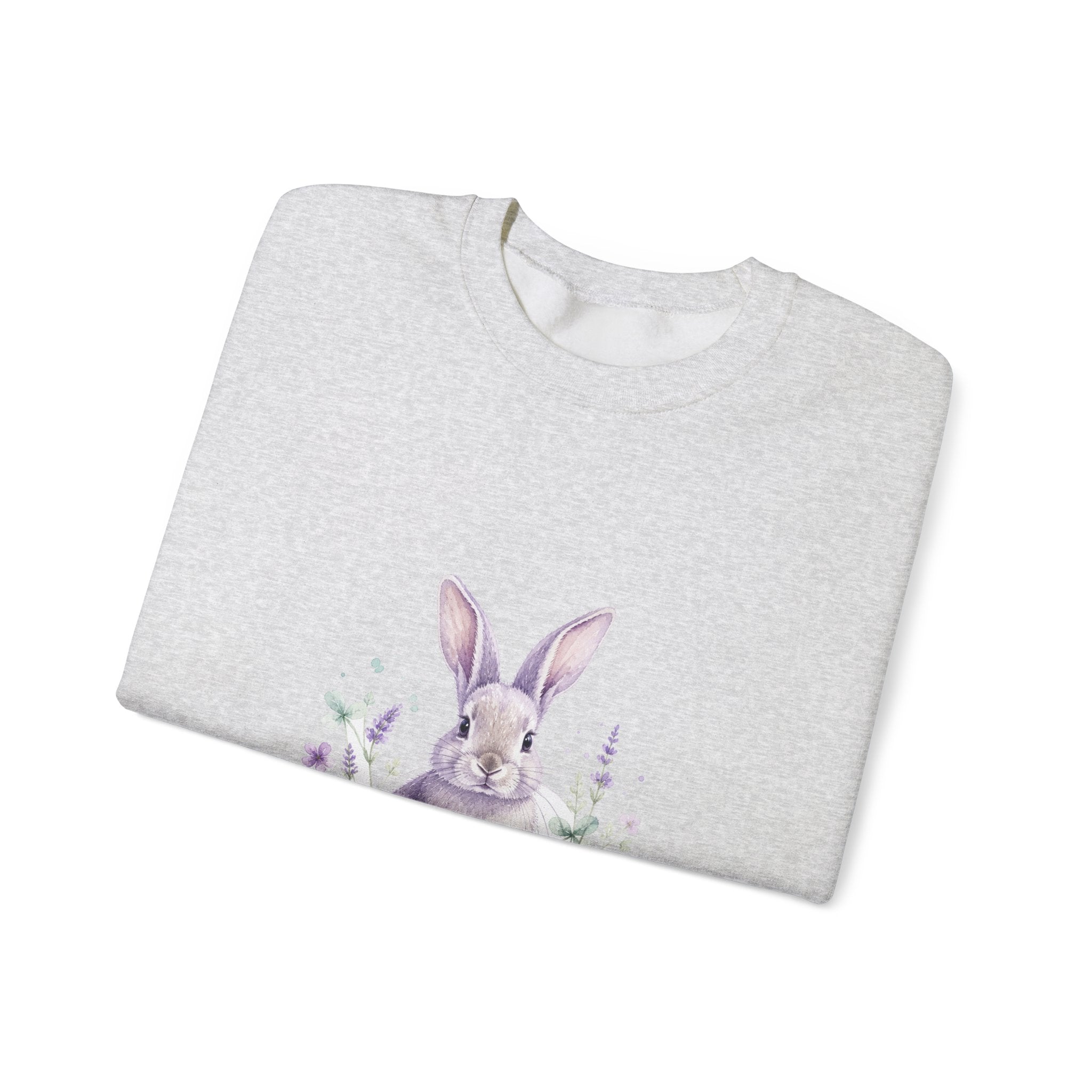 Matching Couple Sweatshirt - Fox & Rabbit Matching Couple Crewneck Sweatshirt Watercolor Art His Hers Engagement Gift - Design B