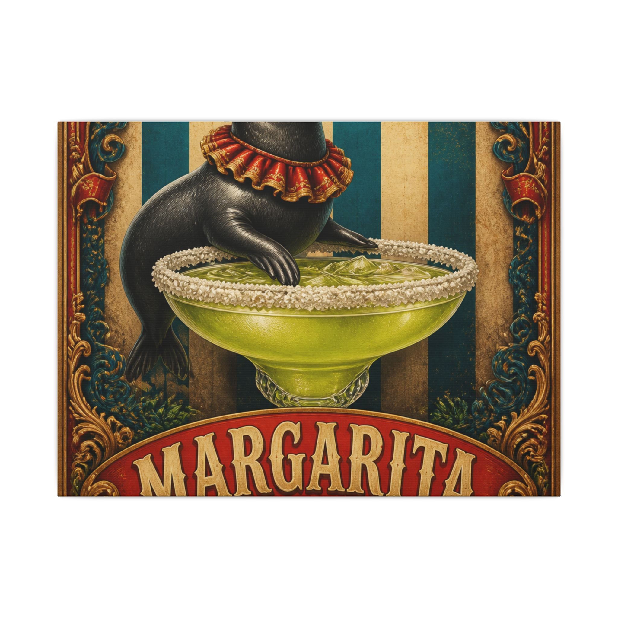 Margarita Balancing Seal Wall Art Canvas 24×36 Baroque Studio Decor Maximalist Print