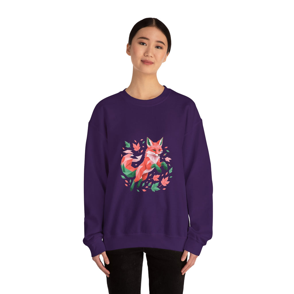 Matching Couple Sweatshirt - Fox & Rabbit Matching Couple Premium Fleece Sweatshirt Geometric Art His Hers Love Gift - Design A