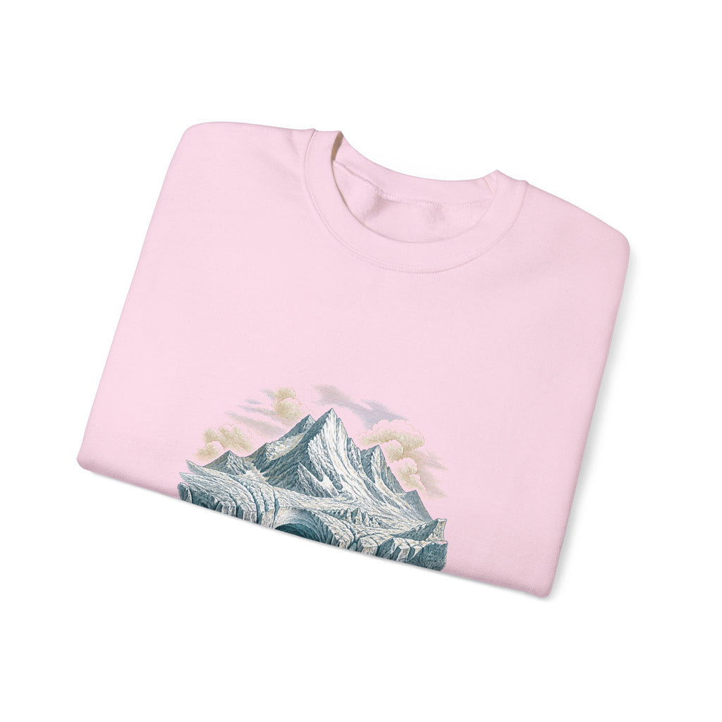 Matching Couple Sweatshirt - Volcano & Glacier Matching Couple Premium Fleece Sweatshirt Vintage Art His Hers Honeymoon Gift - Design B