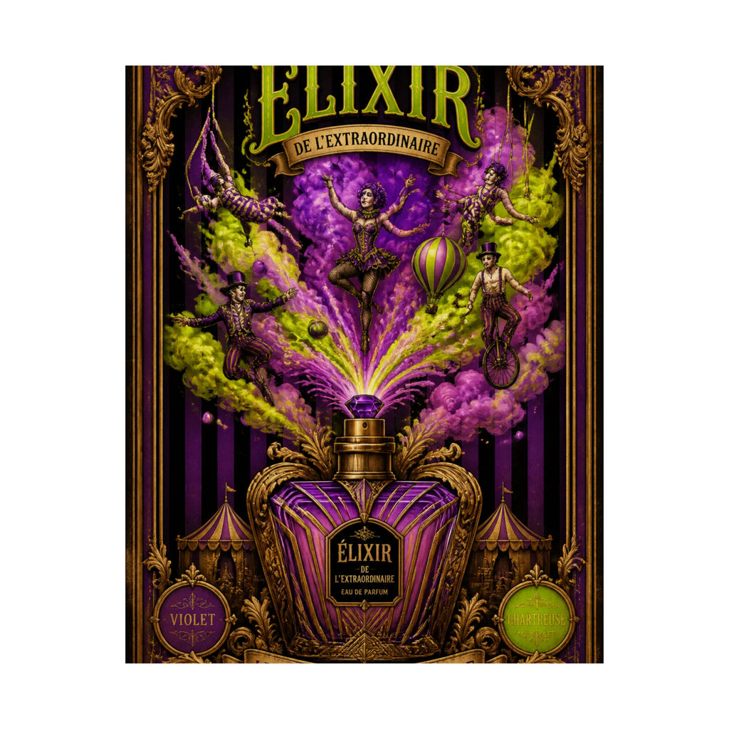 Perfume Bottle Fountain Wall Art Poster 18×24 Baroque Home Office Decor Maximalist Print