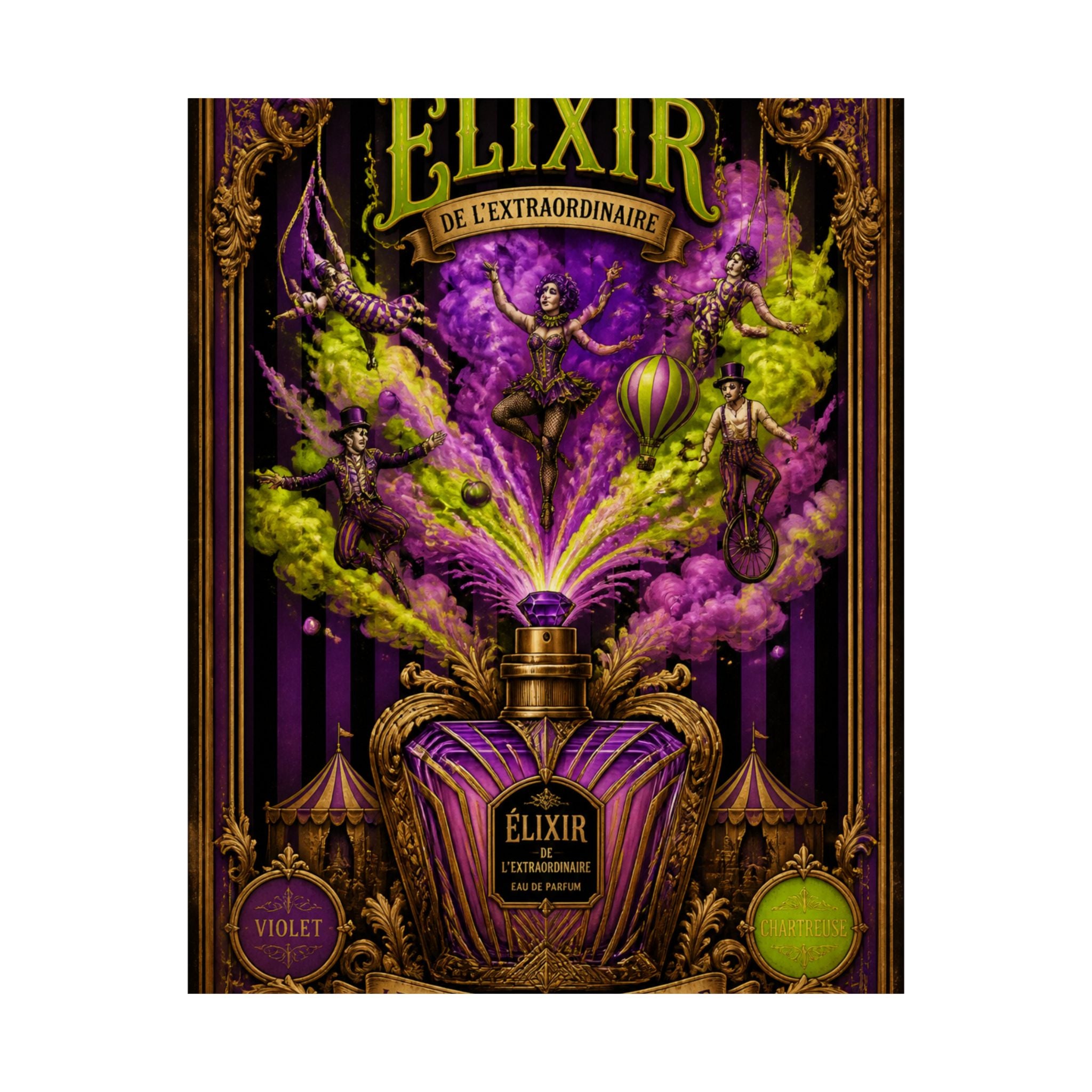 Perfume Bottle Fountain Wall Art Poster 18×24 Baroque Home Office Decor Maximalist Print