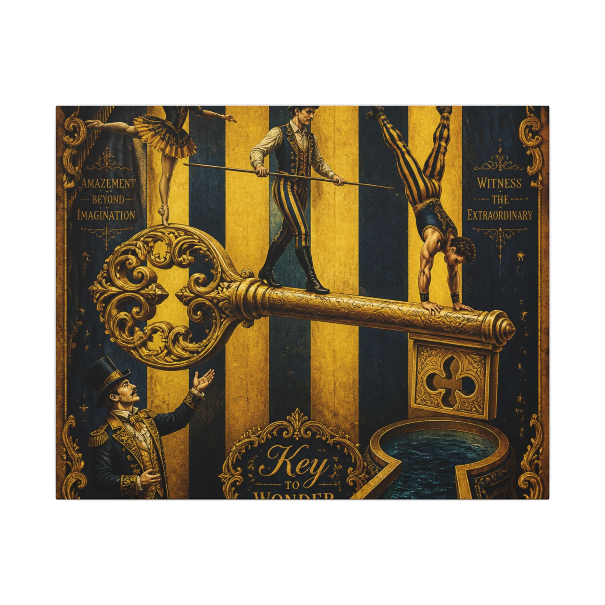 Giant Key Performance Wall Art Canvas 24×36 Baroque Studio Decor Maximalist Print