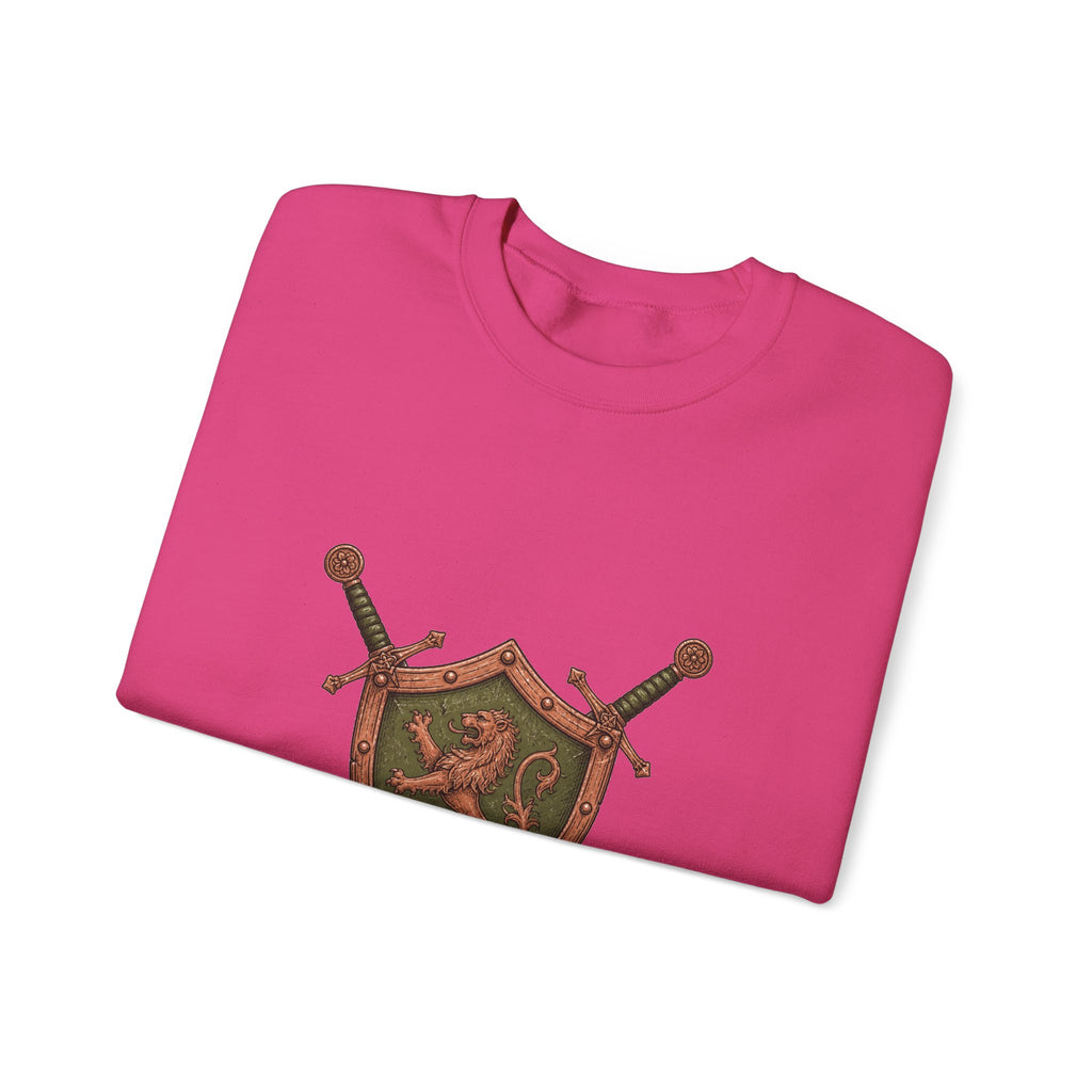 Matching Couple Sweatshirt - Crown & Shield Matching Couple Premium Fleece Sweatshirt Hand-Drawn Art His Hers Anniversary Gift - Design B