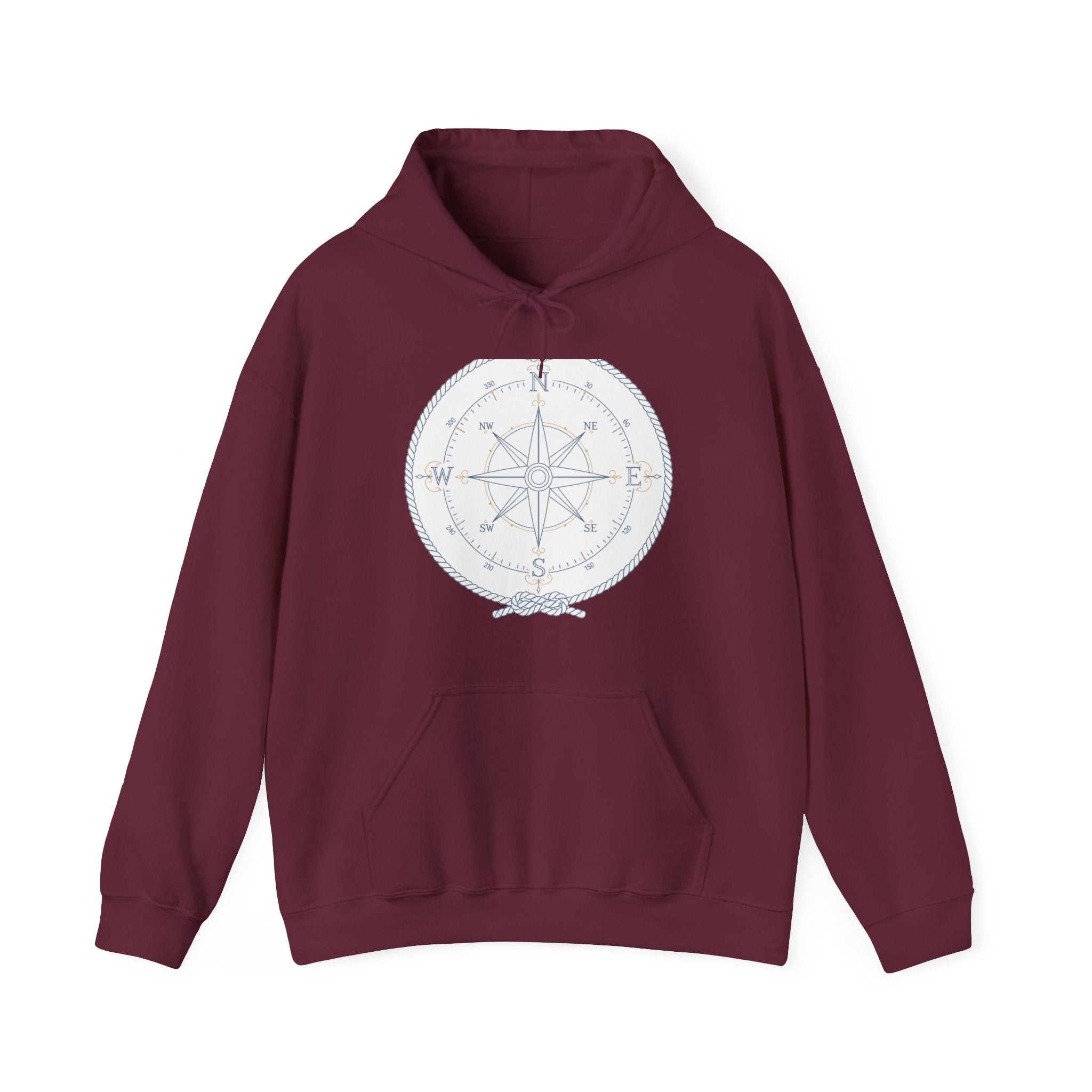 Matching Couple Sweatshirt - Compass North & South Matching Couple Hooded Sweatshirt Minimalist Art His Hers Valentine Gift - Design A