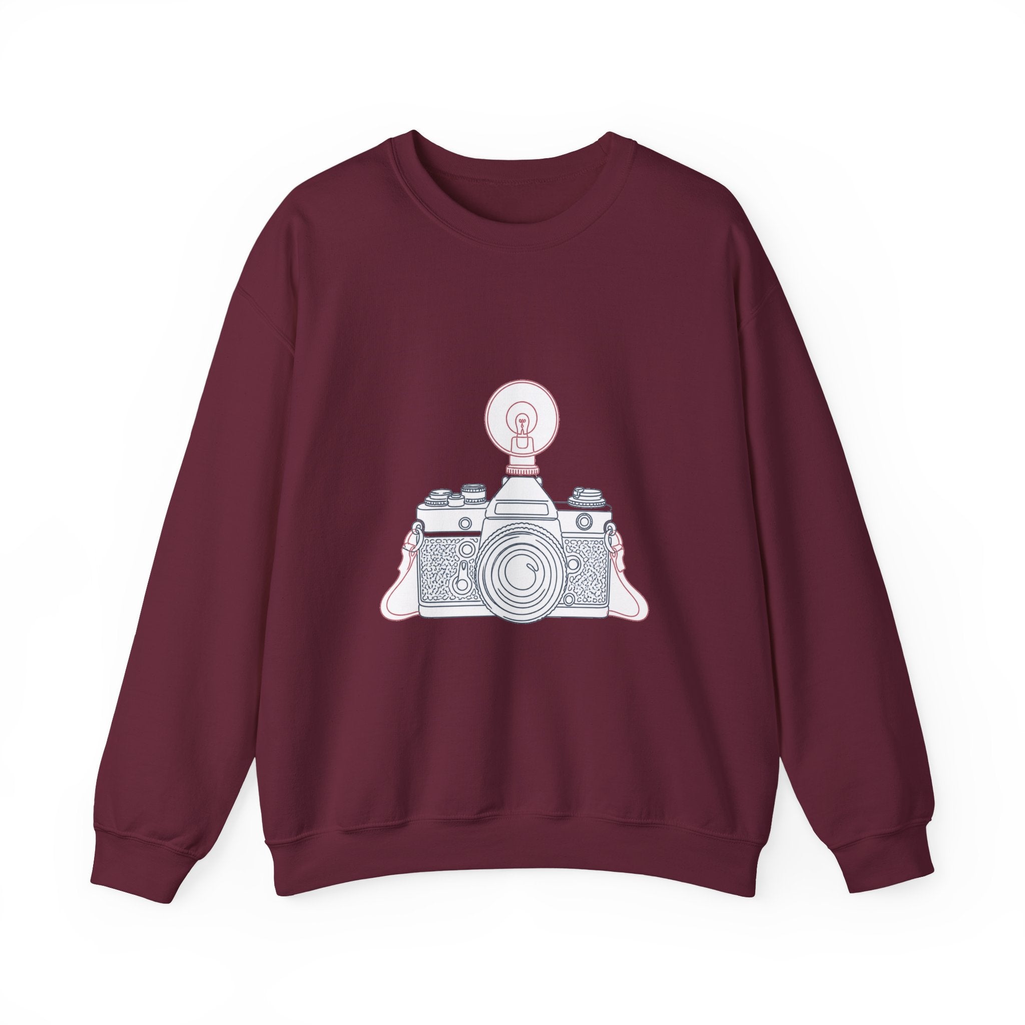 Matching Couple Sweatshirt - Camera & Film Matching Couple Comfort Colors Crew Minimalist Art His Hers Christmas Gift - Design A