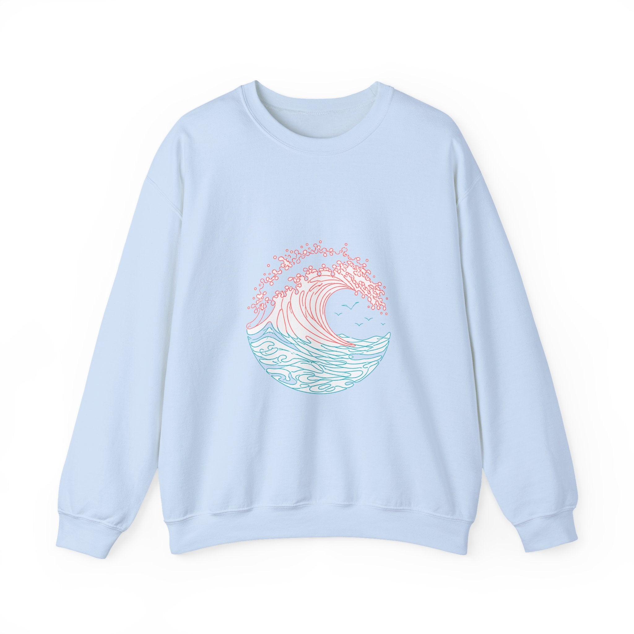 Matching Couple Sweatshirt - Mountain & Ocean Matching Couple Comfort Colors Crew Minimalist Art His Hers Christmas Gift - Design B