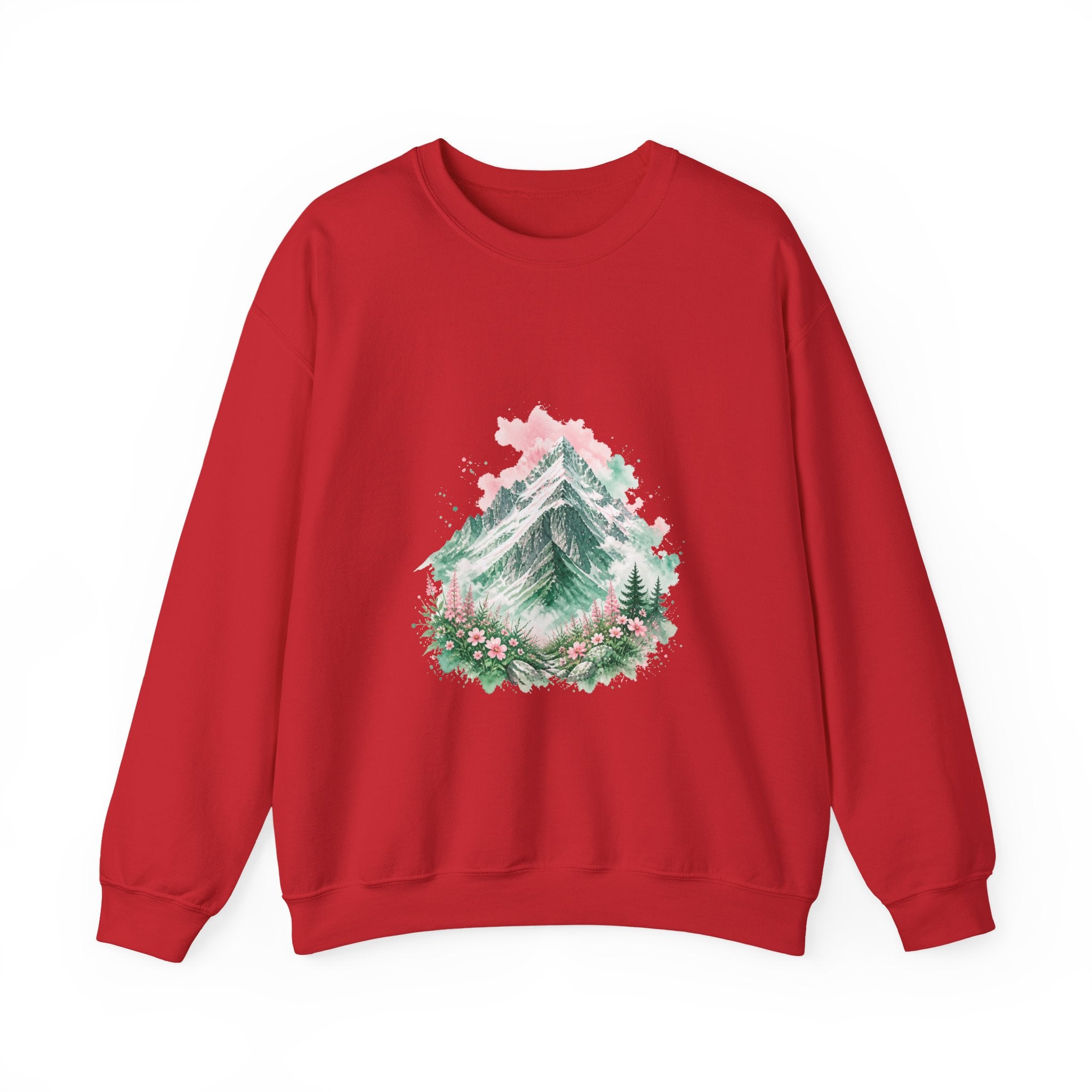 Matching Couple Sweatshirt - Mountain & Ocean Matching Couple Comfort Colors Crew Watercolor Art His Hers Birthday Gift - Design A