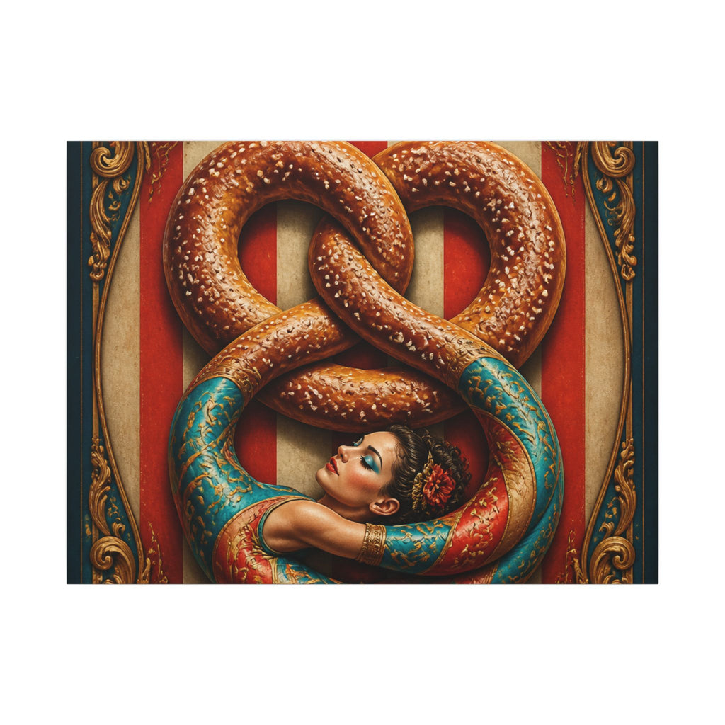 Pretzel Contortionist Wall Art Canvas 16×20 Baroque Home Office Decor Maximalist Print