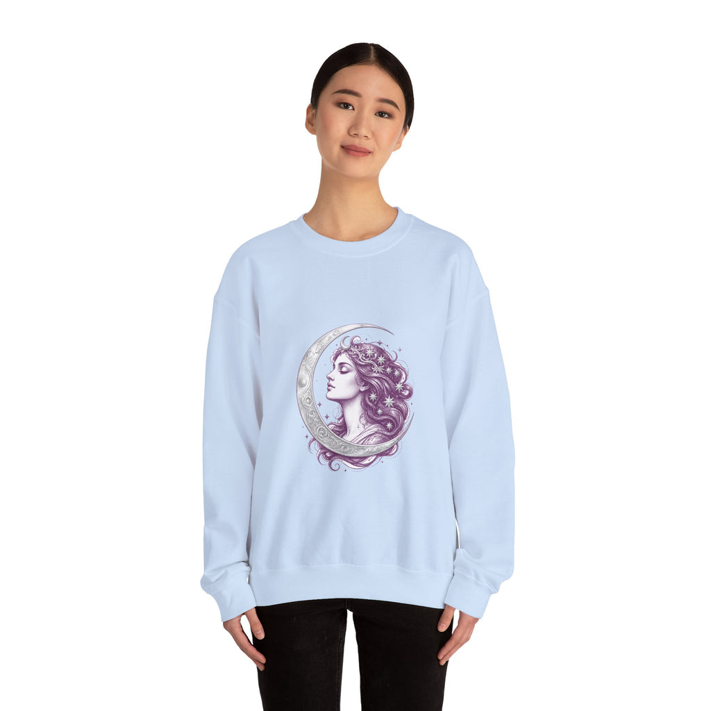 Matching Couple Sweatshirt - Helios & Selene Matching Couple Comfort Colors Crew Hand-Drawn Art His Hers Anniversary Gift - Design B