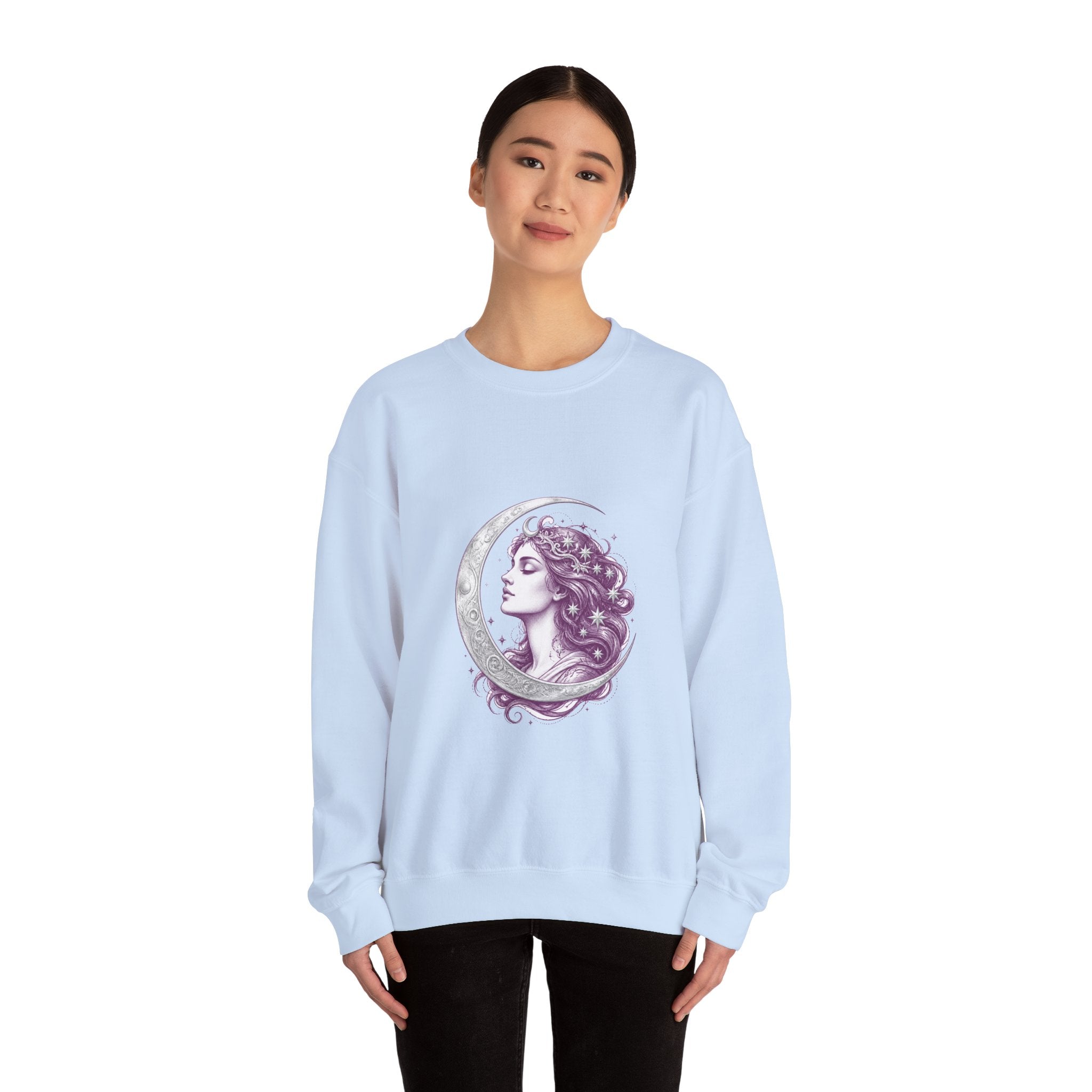 Matching Couple Sweatshirt - Helios & Selene Matching Couple Comfort Colors Crew Hand-Drawn Art His Hers Anniversary Gift - Design B