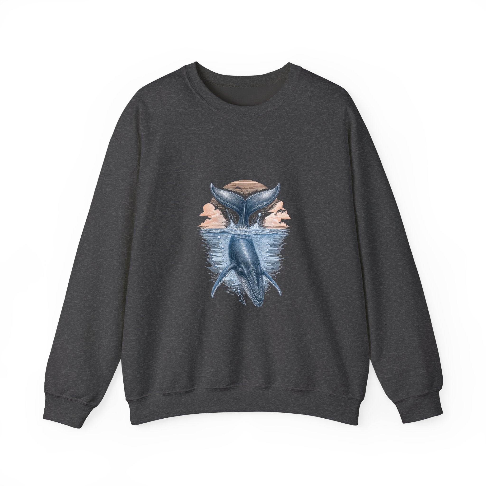 Matching Couple Sweatshirt - Eagle & Whale Matching Couple Comfort Colors Crew Vintage Art His Hers Honeymoon Gift - Design B
