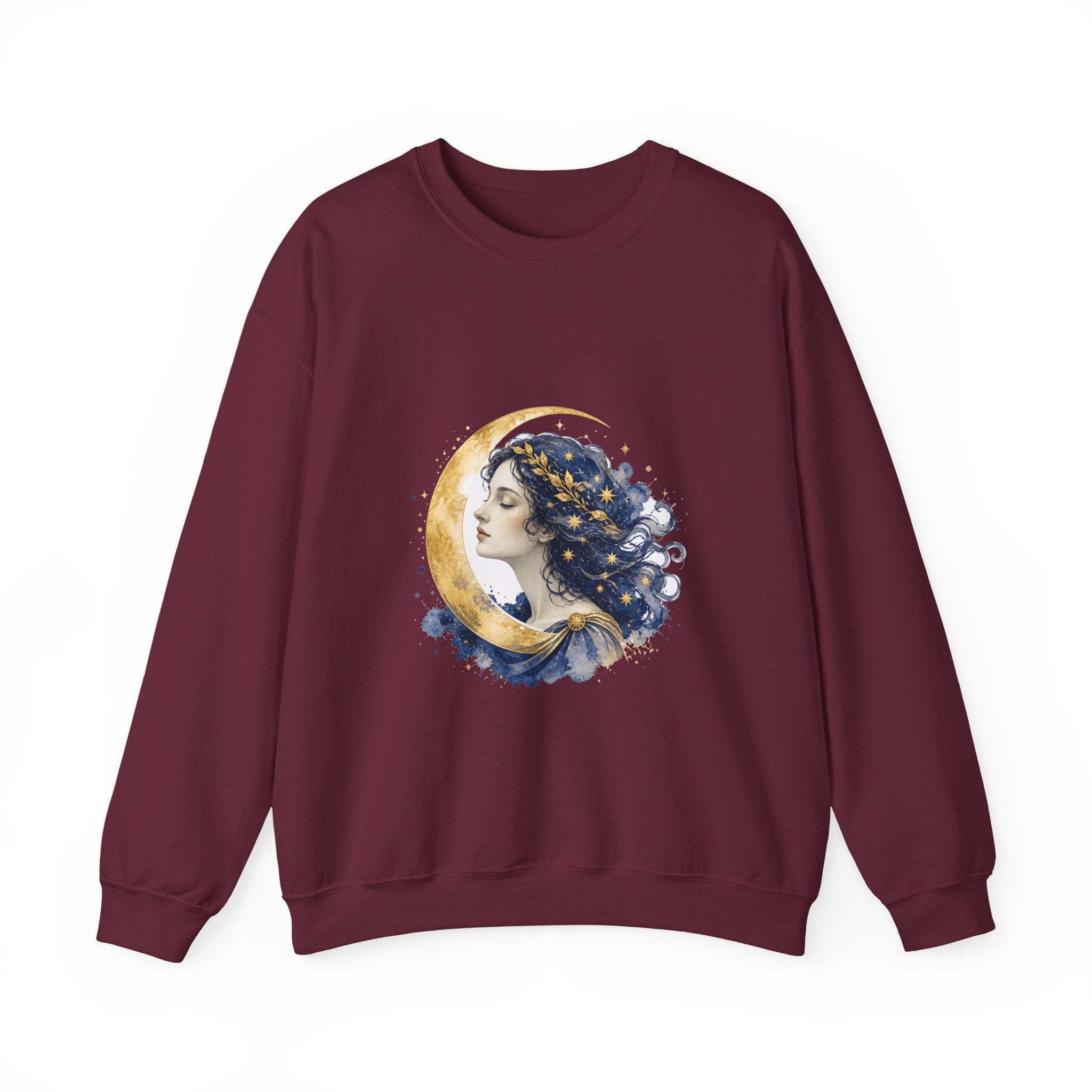 Matching Couple Sweatshirt - Helios & Selene Matching Couple Comfort Colors Crew Watercolor Art His Hers Birthday Gift - Design B