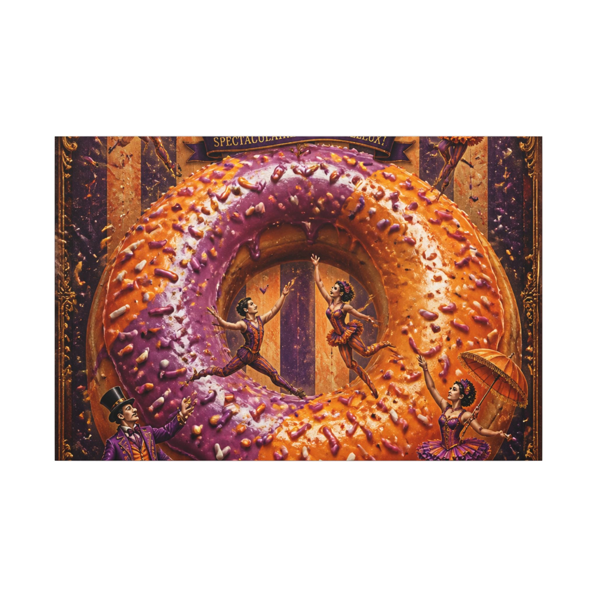 Donut Circus Ring Wall Art Canvas 24×36 Baroque Studio Decor Maximalist Print