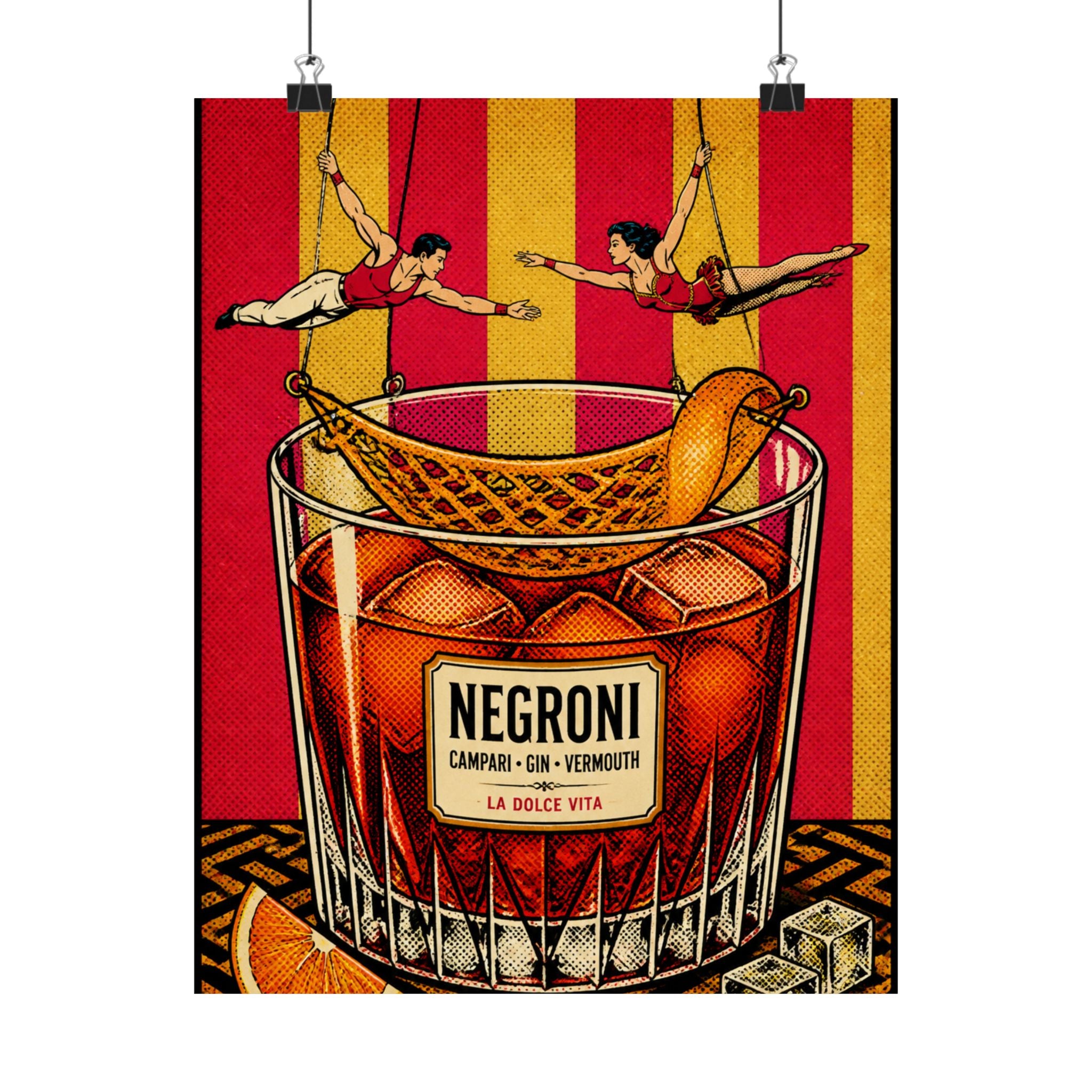 Negroni Trapeze Act Wall Art Poster 18×24 Pop Art Living Room Decor Maximalist Print