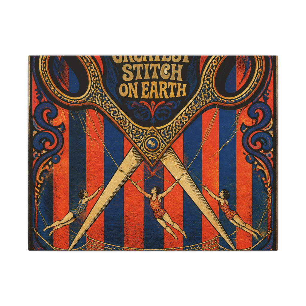 Giant Scissors Trapeze Wall Art Canvas 24×36 Psychedelic Dining Room Decor Maximalist Print