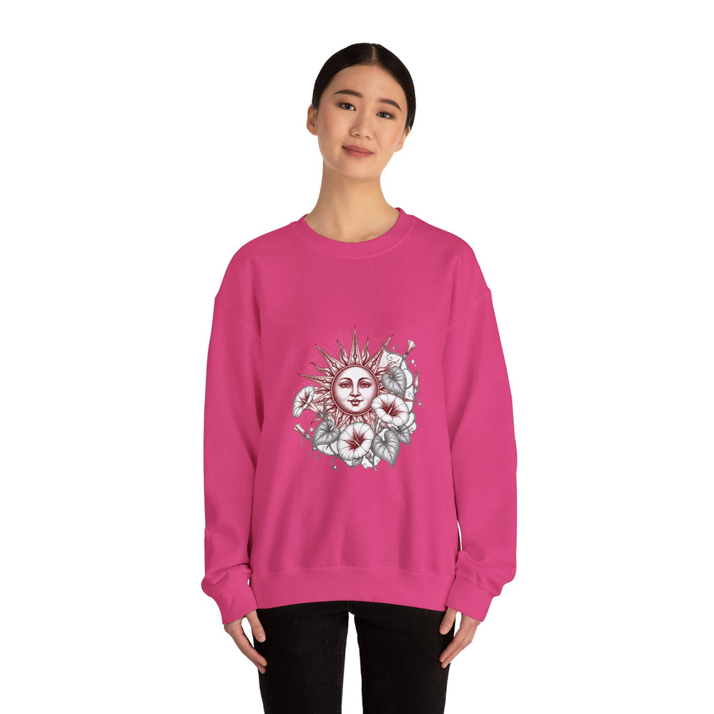 Matching Couple Sweatshirt - Sun & Moon Matching Couple Crewneck Sweatshirt Hand-Drawn Art His Hers Best Friend Gift - Design B