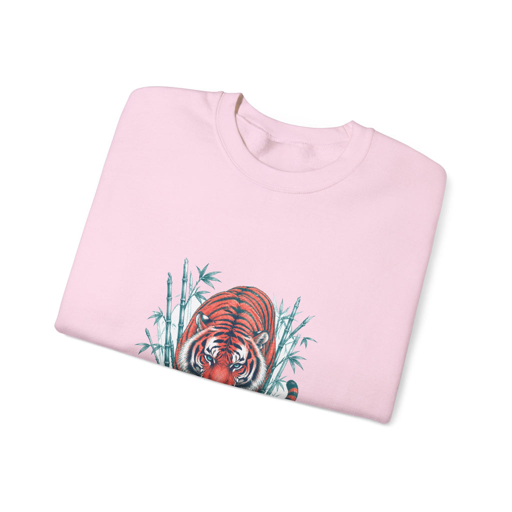 Matching Couple Sweatshirt - Tiger & Crane Matching Couple Comfort Colors Crew Hand-Drawn Art His Hers Anniversary Gift - Design A