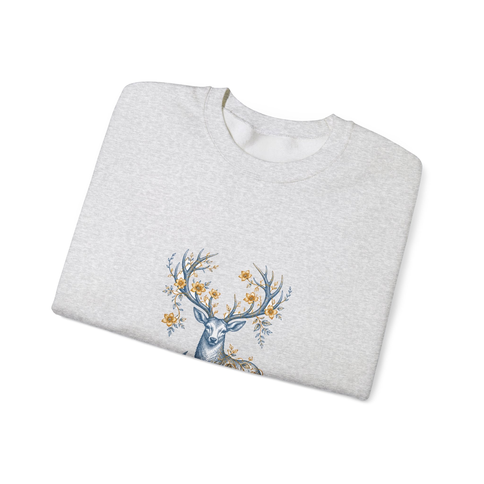 Matching Couple Sweatshirt - Bear & Deer Matching Couple Crewneck Sweatshirt Vintage Art His Hers Wedding Gift - Design B
