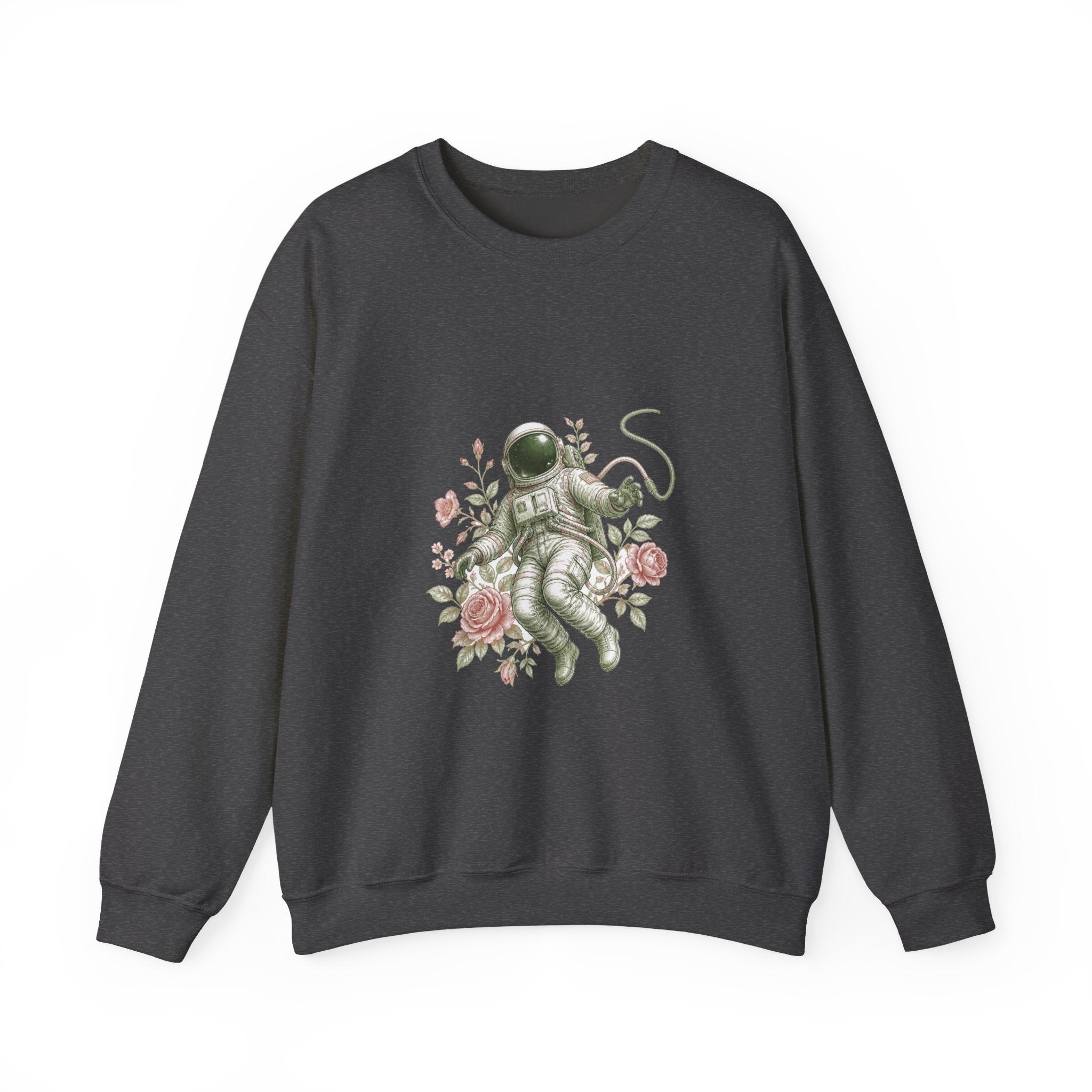 Matching Couple Sweatshirt - Astronaut & Planet Matching Couple Premium Fleece Sweatshirt Vintage Art His Hers Honeymoon Gift - Design A