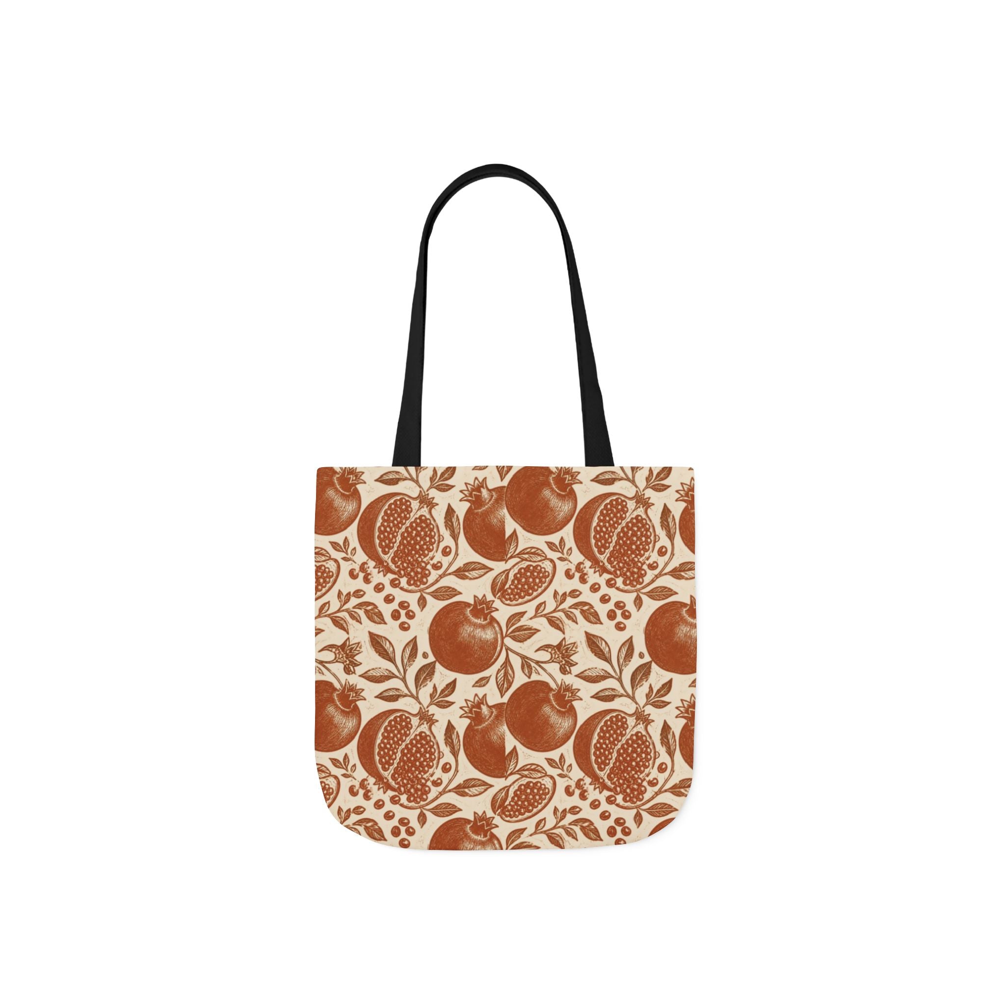Split Pomegranates Canvas Tote Bag Mediterranean Kitchen Linocut Design Italian Cottagecore Gift