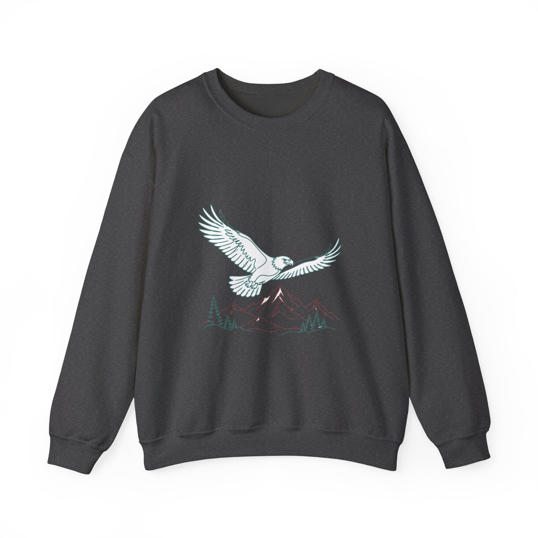 Matching Couple Sweatshirt - Eagle & Whale Matching Couple Crewneck Sweatshirt Minimalist Art His Hers Valentine Gift - Design A