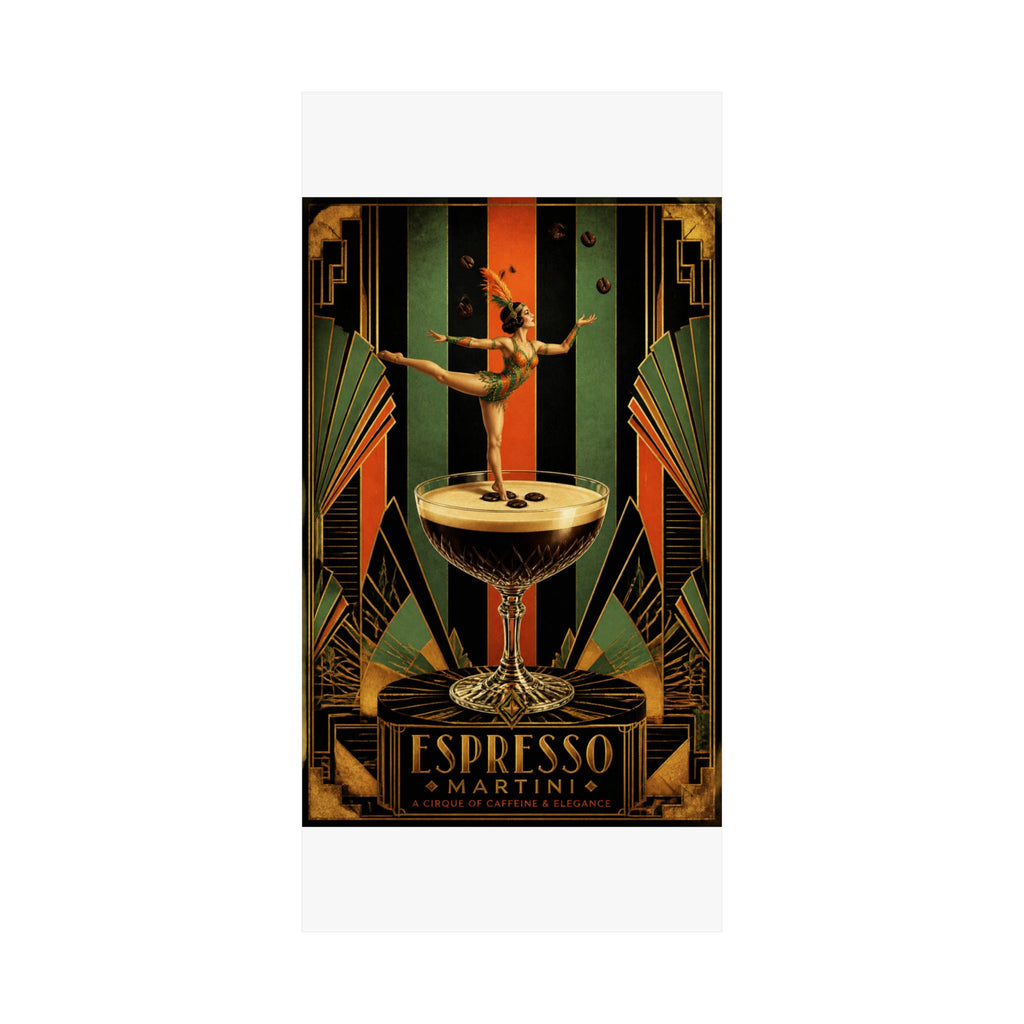 Espresso Martini Acrobat Wall Art Poster 24×36 Art Deco Bar Area Decor Maximalist Print