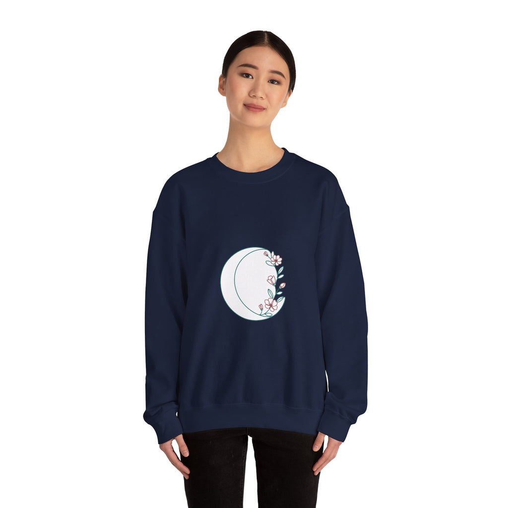 Matching Couple Sweatshirt - Waxing & Waning Moon Matching Couple Premium Fleece Sweatshirt Minimalist Art His Hers Christmas Gift - Design A