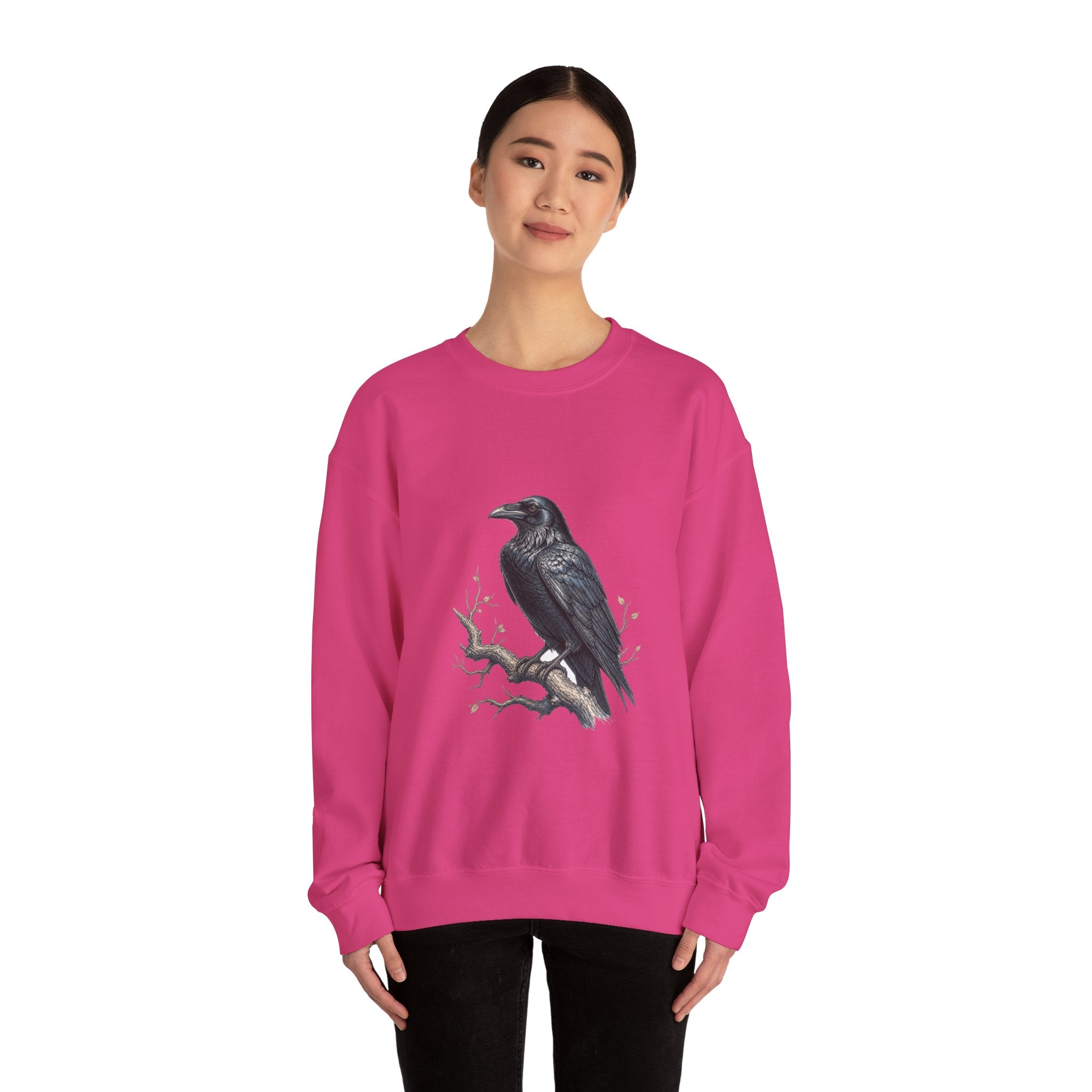 Matching Couple Sweatshirt - Raven & Swan Matching Couple Premium Fleece Sweatshirt Hand-Drawn Art His Hers Anniversary Gift - Design A