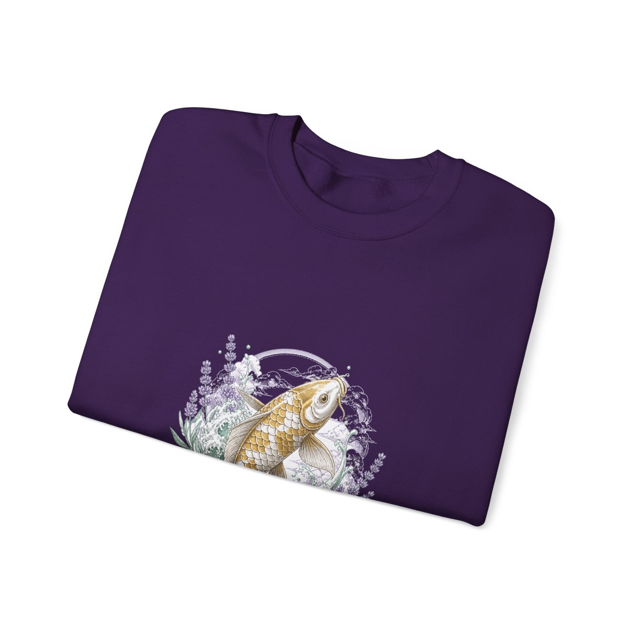 Matching Couple Sweatshirt - Koi Fish Yin Yang Matching Couple Crewneck Sweatshirt Vintage Art His Hers Wedding Gift - Design A