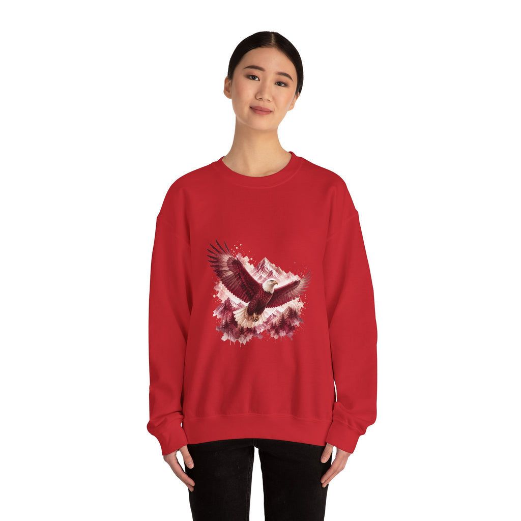Matching Couple Sweatshirt - Eagle & Whale Matching Couple Crewneck Sweatshirt Watercolor Art His Hers Engagement Gift - Design A