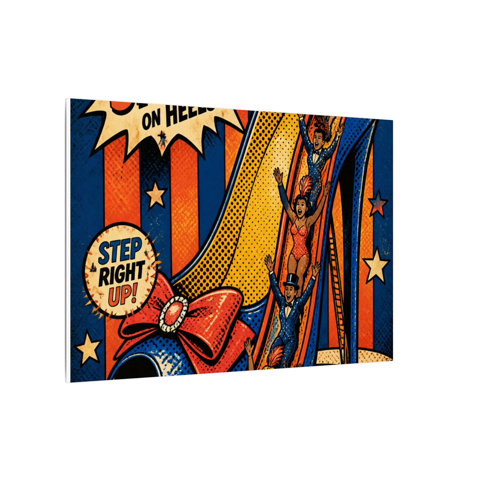 High Heel Slide Wall Art Canvas 24×36 Pop Art Restaurant Decor Maximalist Print