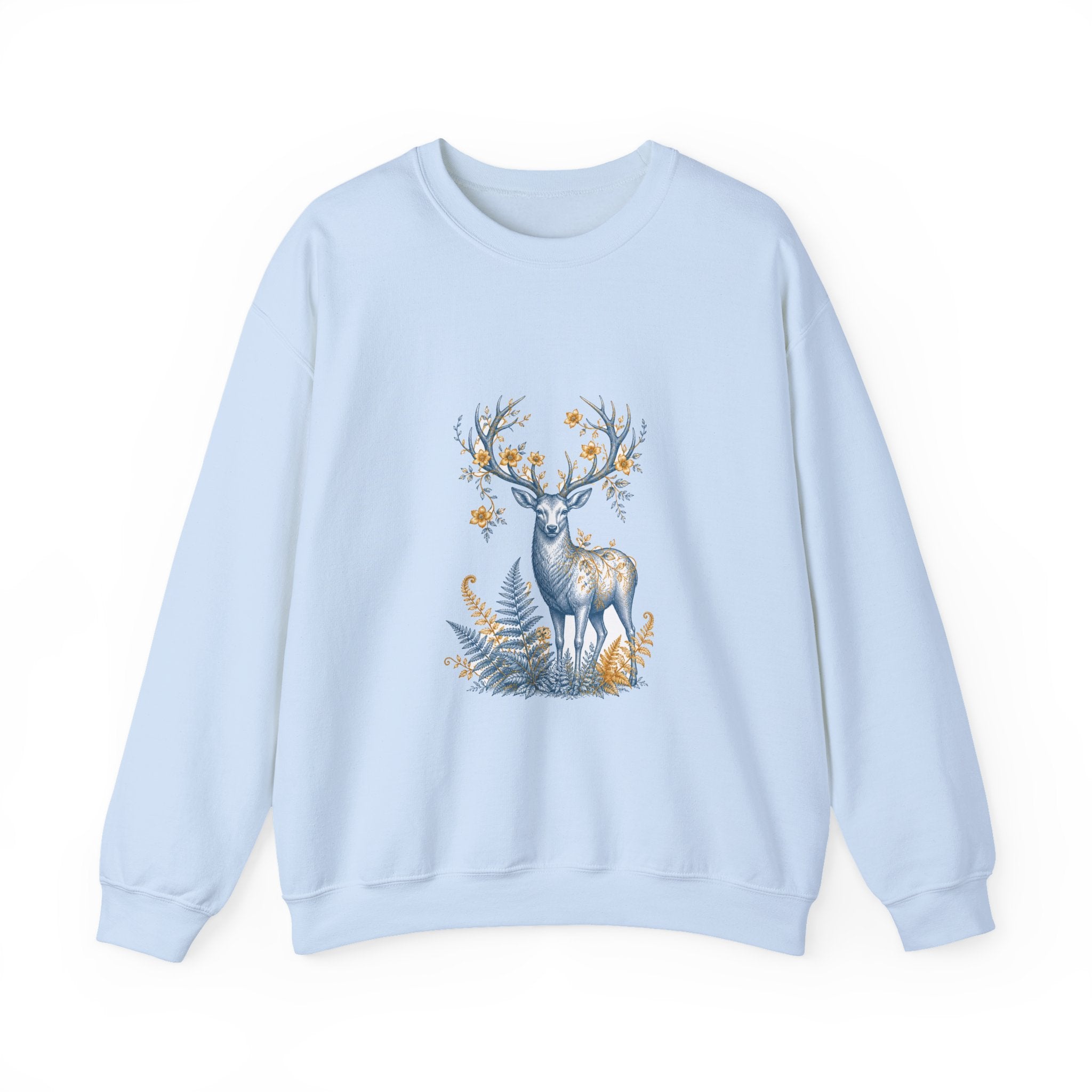 Matching Couple Sweatshirt - Bear & Deer Matching Couple Crewneck Sweatshirt Vintage Art His Hers Wedding Gift - Design B