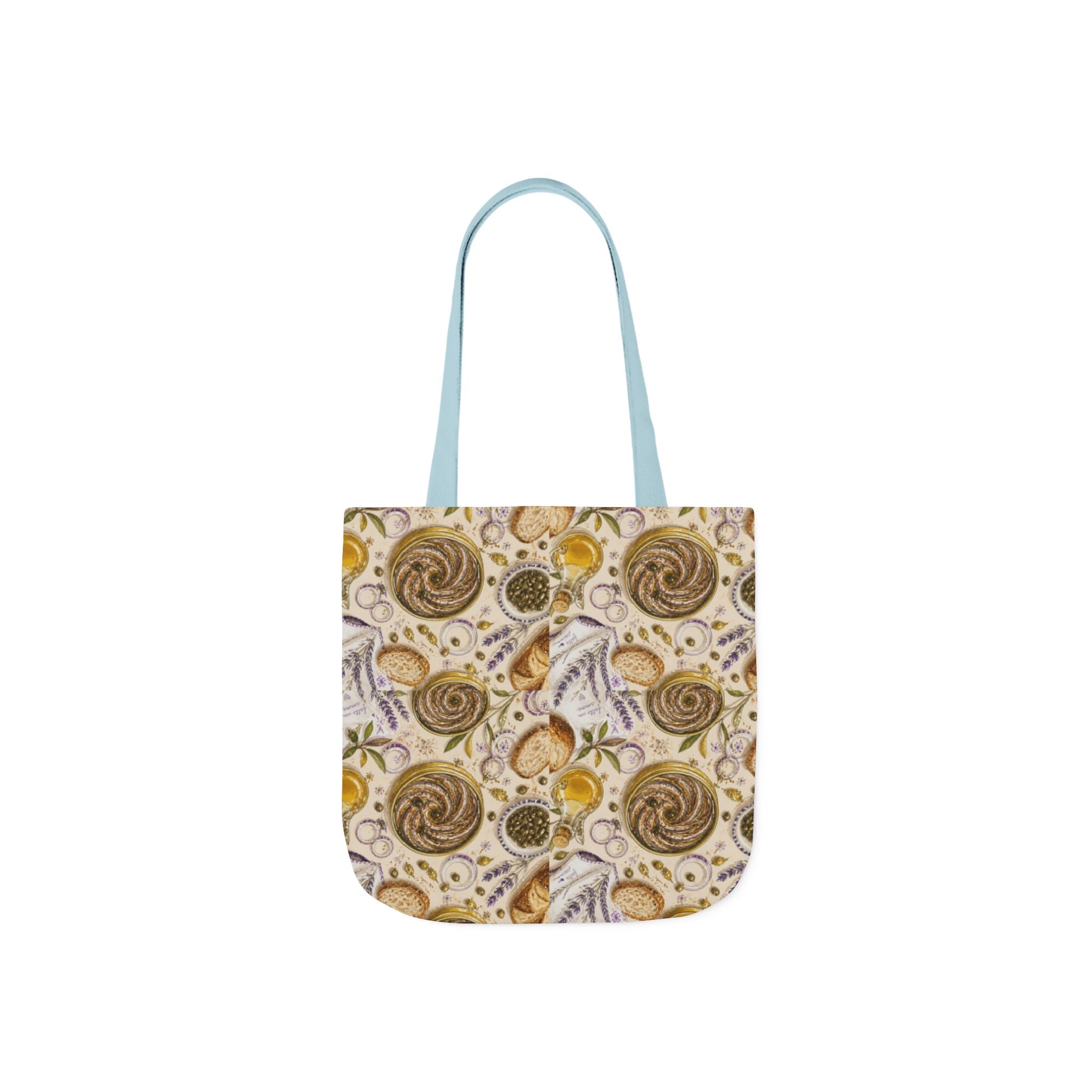 Anchovies & Capers Canvas Tote Bag Mediterranean Kitchen Watercolor Design Italian Cottagecore Gift