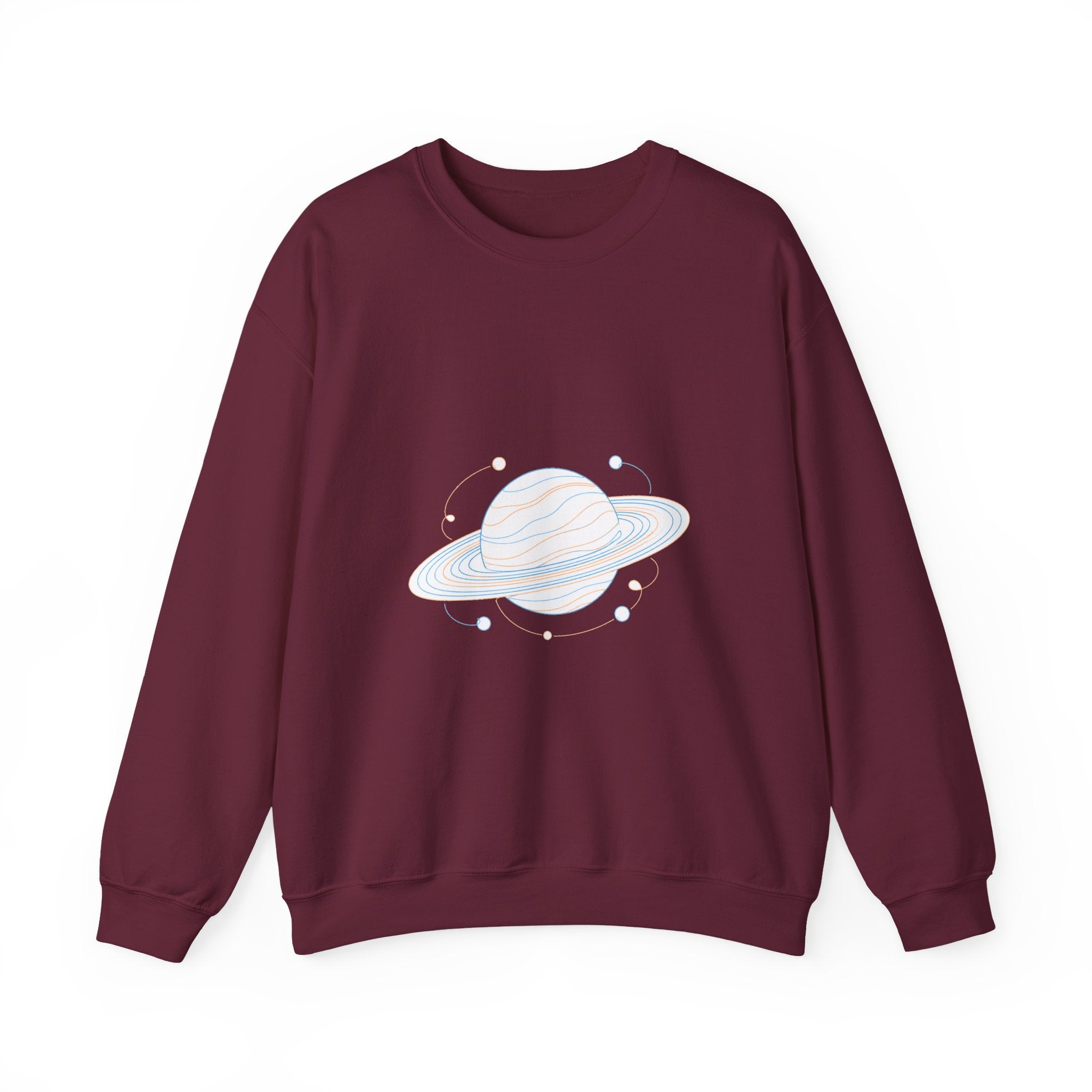 Matching Couple Sweatshirt - Saturn & Jupiter Matching Couple Premium Fleece Sweatshirt Minimalist Art His Hers Christmas Gift - Design A