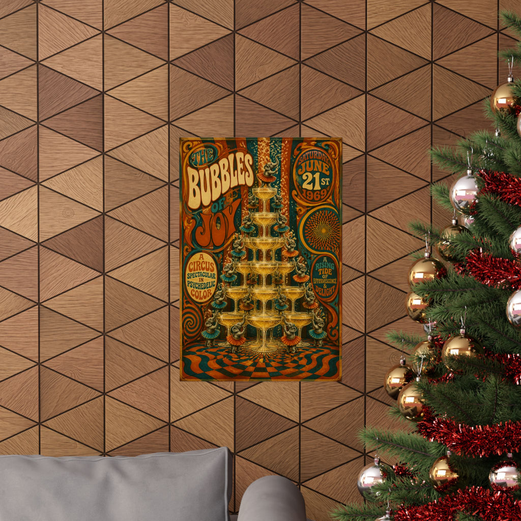 Champagne Tower Elephants Wall Art Poster 24×36 Psychedelic Dining Room Decor Maximalist Print