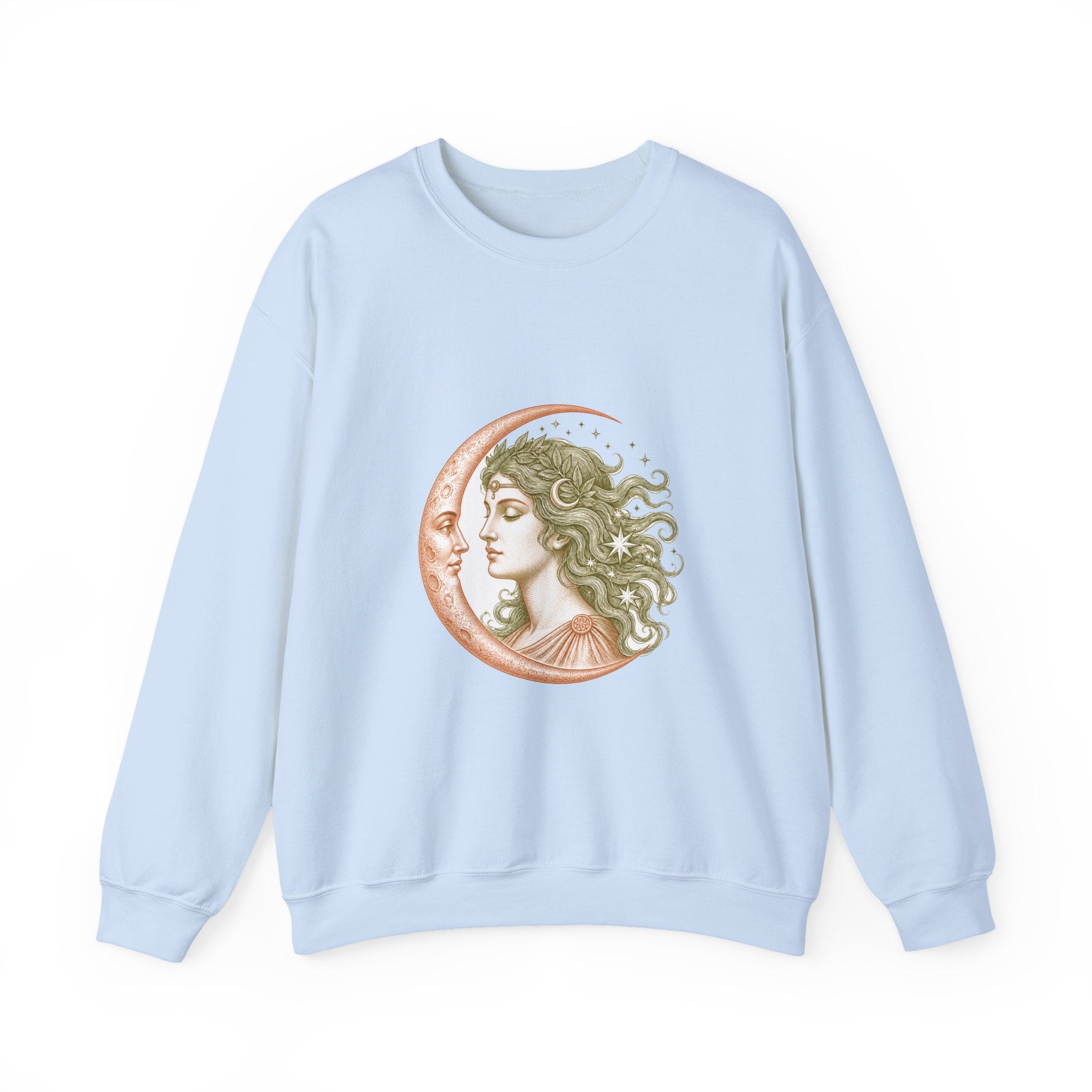 Matching Couple Sweatshirt - Helios & Selene Matching Couple Crewneck Sweatshirt Vintage Art His Hers Wedding Gift - Design B