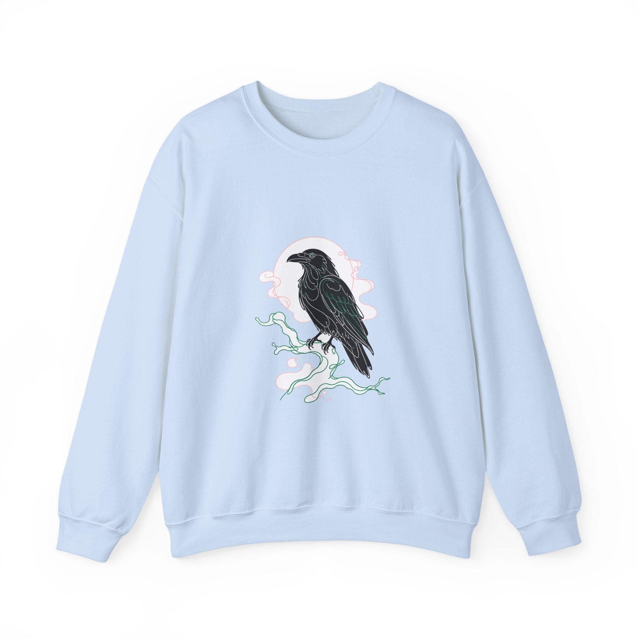 Matching Couple Sweatshirt - Raven & Swan Matching Couple Crewneck Sweatshirt Minimalist Art His Hers Valentine Gift - Design A