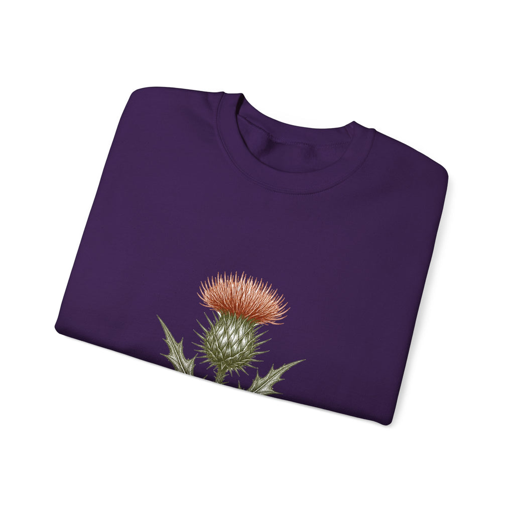 Matching Couple Sweatshirt - Lavender & Thistle Matching Couple Crewneck Sweatshirt Hand-Drawn Art His Hers Best Friend Gift - Design B