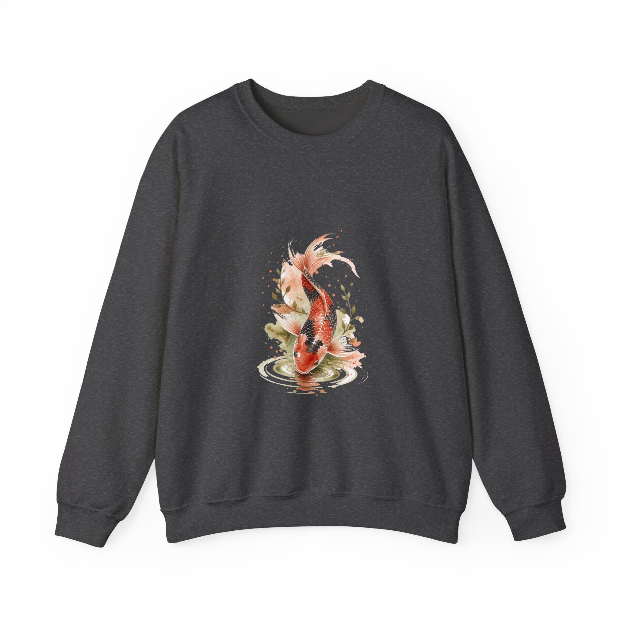 Matching Couple Sweatshirt - Koi Fish Yin Yang Matching Couple Comfort Colors Crew Watercolor Art His Hers Birthday Gift - Design B