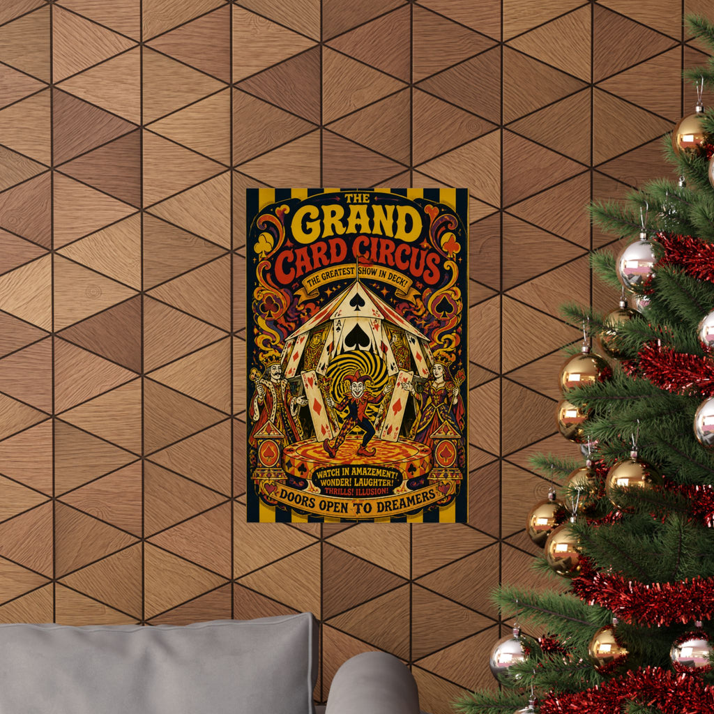 Playing Cards Tent Wall Art Poster 24×36 Psychedelic Dining Room Decor Maximalist Print