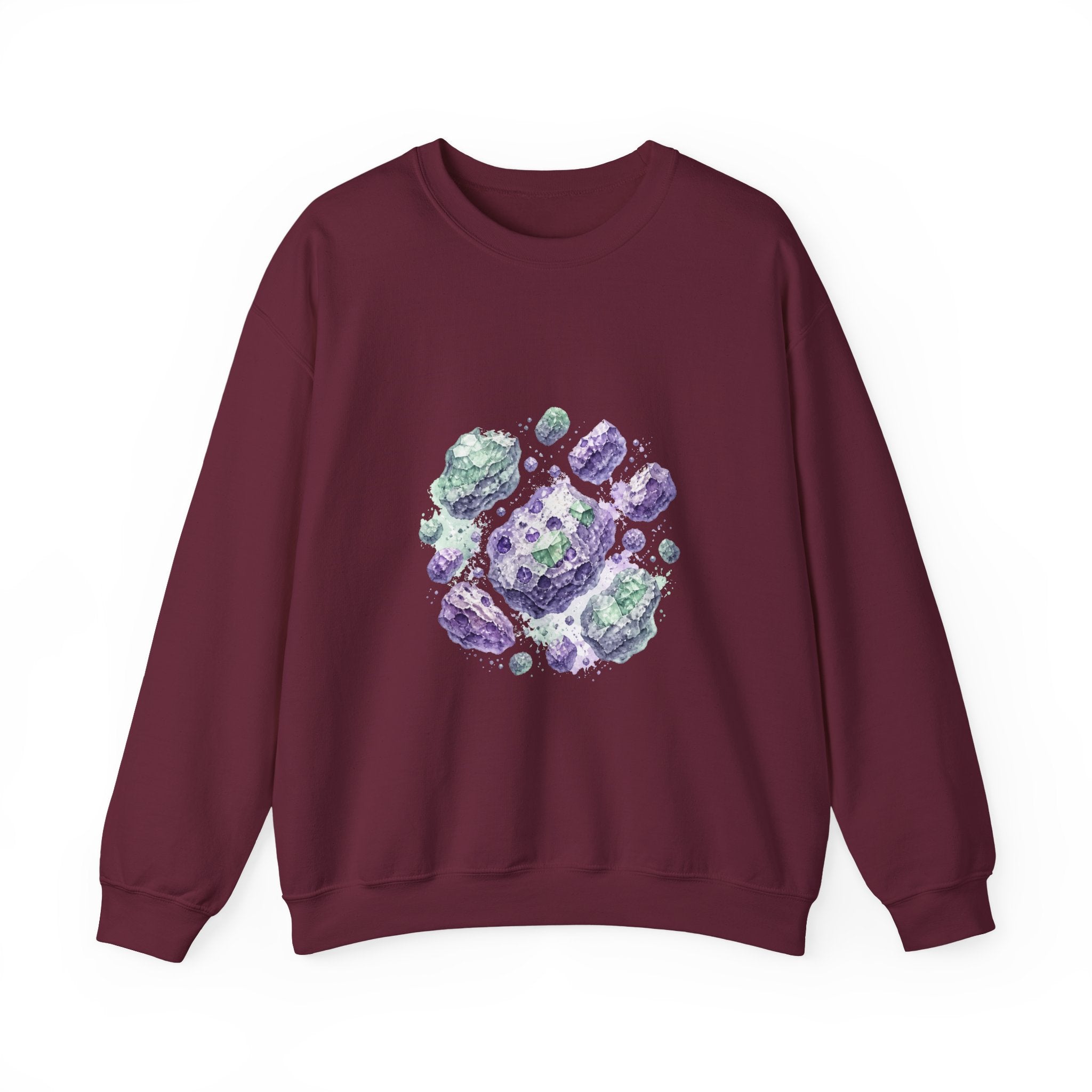 Matching Couple Sweatshirt - Comet & Asteroid Matching Couple Premium Fleece Sweatshirt Watercolor Art His Hers Birthday Gift - Design B