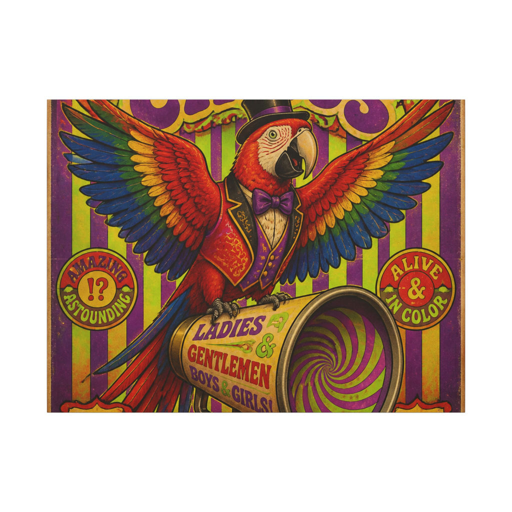 Parrot Ringmaster Wall Art Canvas 16×20 Psychedelic Cafe Decor Maximalist Print