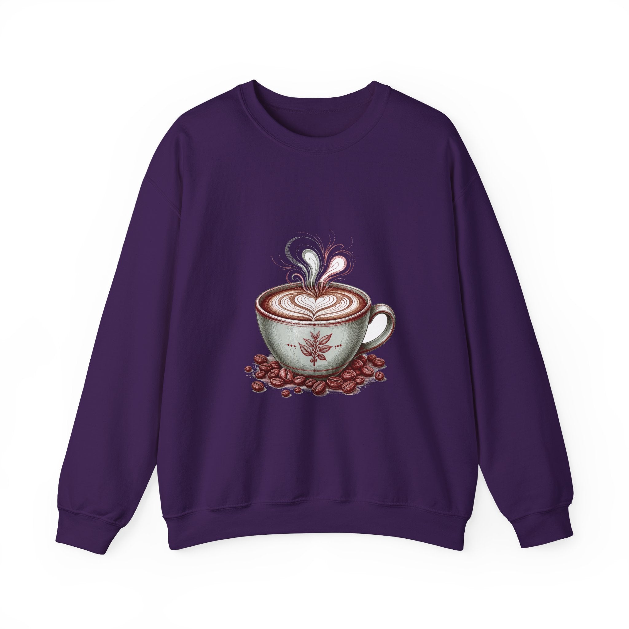Matching Couple Sweatshirt - Coffee & Tea Matching Couple Premium Fleece Sweatshirt Hand-Drawn Art His Hers Anniversary Gift - Design A