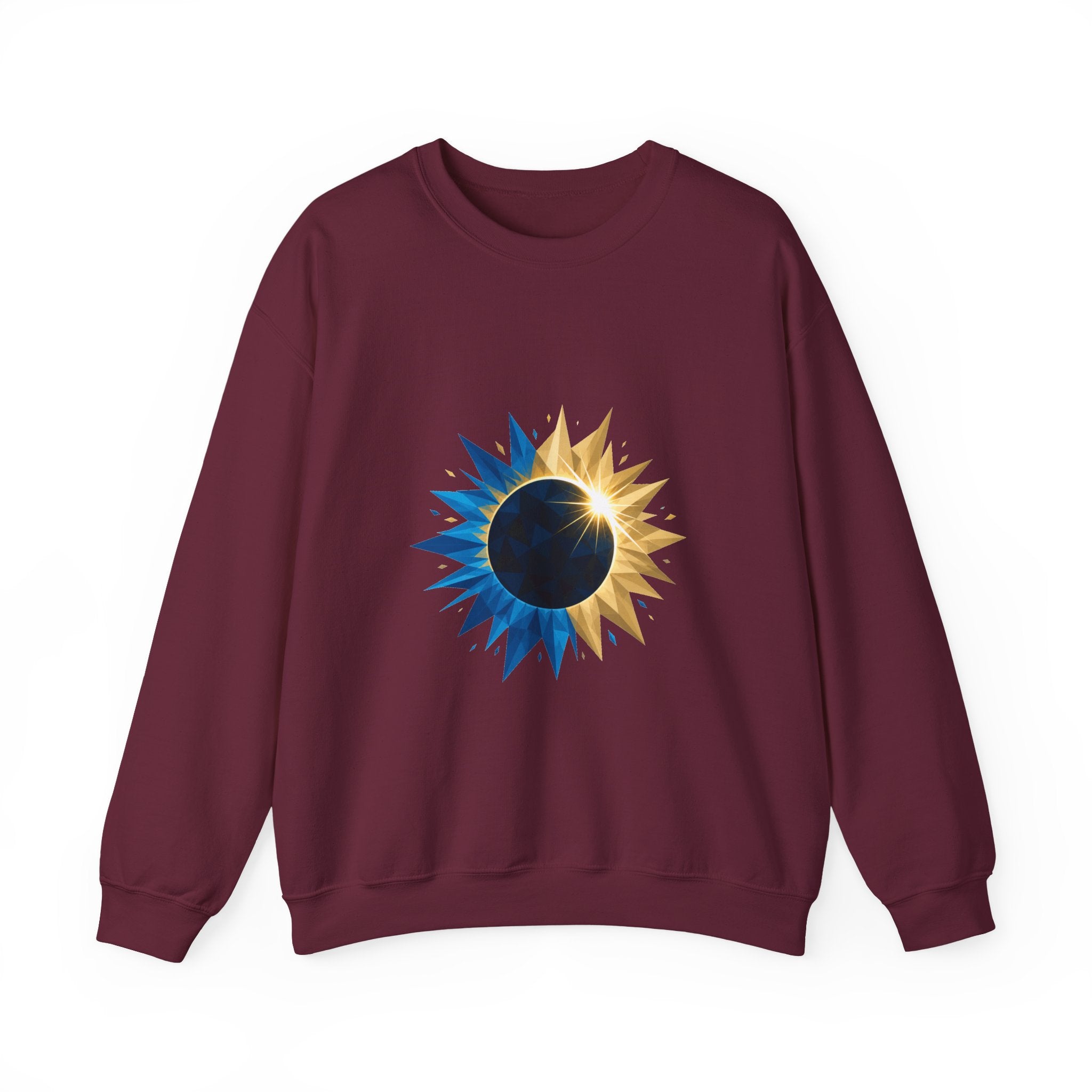 Matching Couple Sweatshirt - Solar & Lunar Eclipse Matching Couple Crewneck Sweatshirt Geometric Art His Hers Couple Gift - Design A