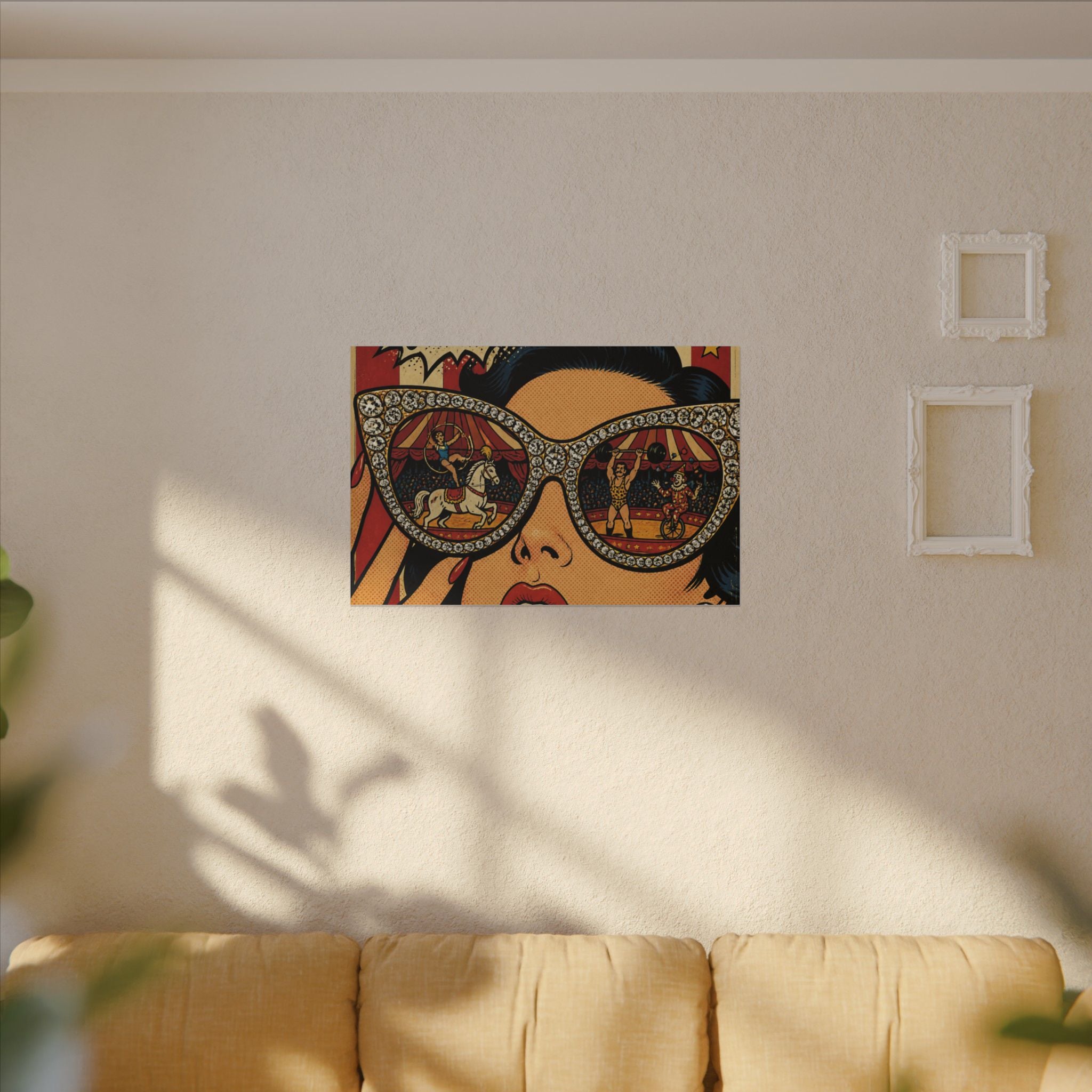 Sunglasses Circus Ring Wall Art Canvas 16×20 Pop Art Living Room Decor Maximalist Print
